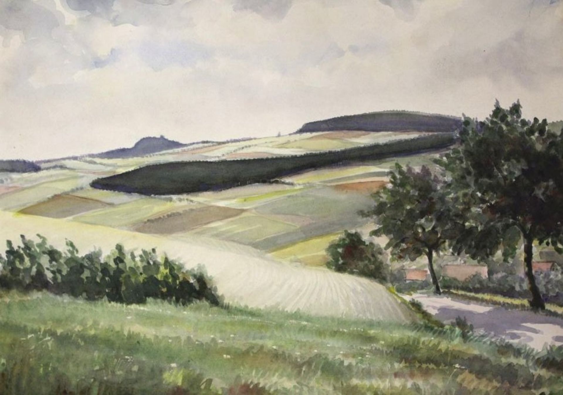 Erich BRODKORB (1896-1968), 4x Landschaftsaquarelle Erzgebirge, unsigniert und ungerahmt, BG 34 x - Bild 2 aus 5