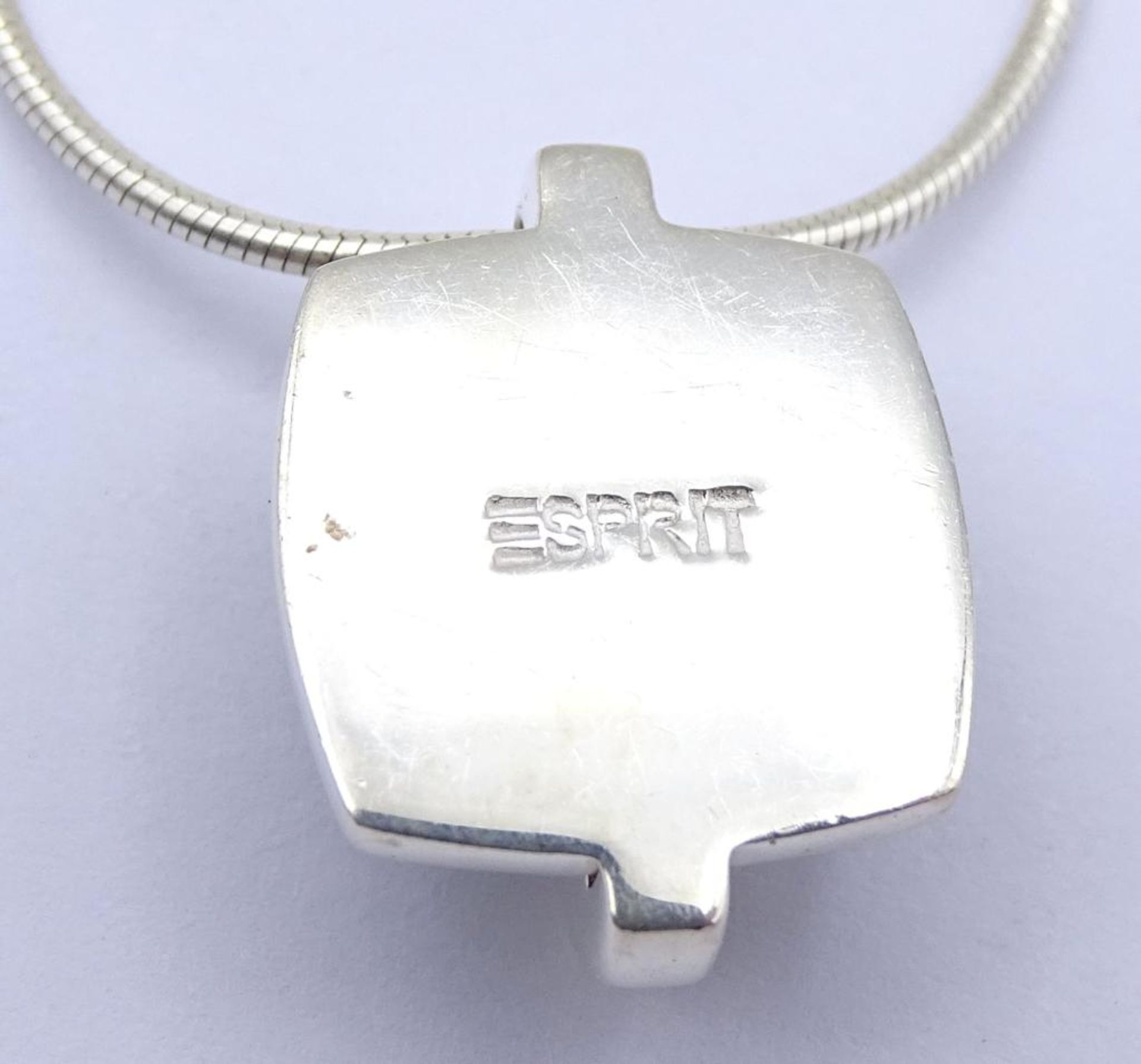 Halskette "Esprit",Silber 925/000 mit einen schwarzen Stein,ca.L- 42cm,zus.11gr.,Verschluss lose - Image 4 of 4