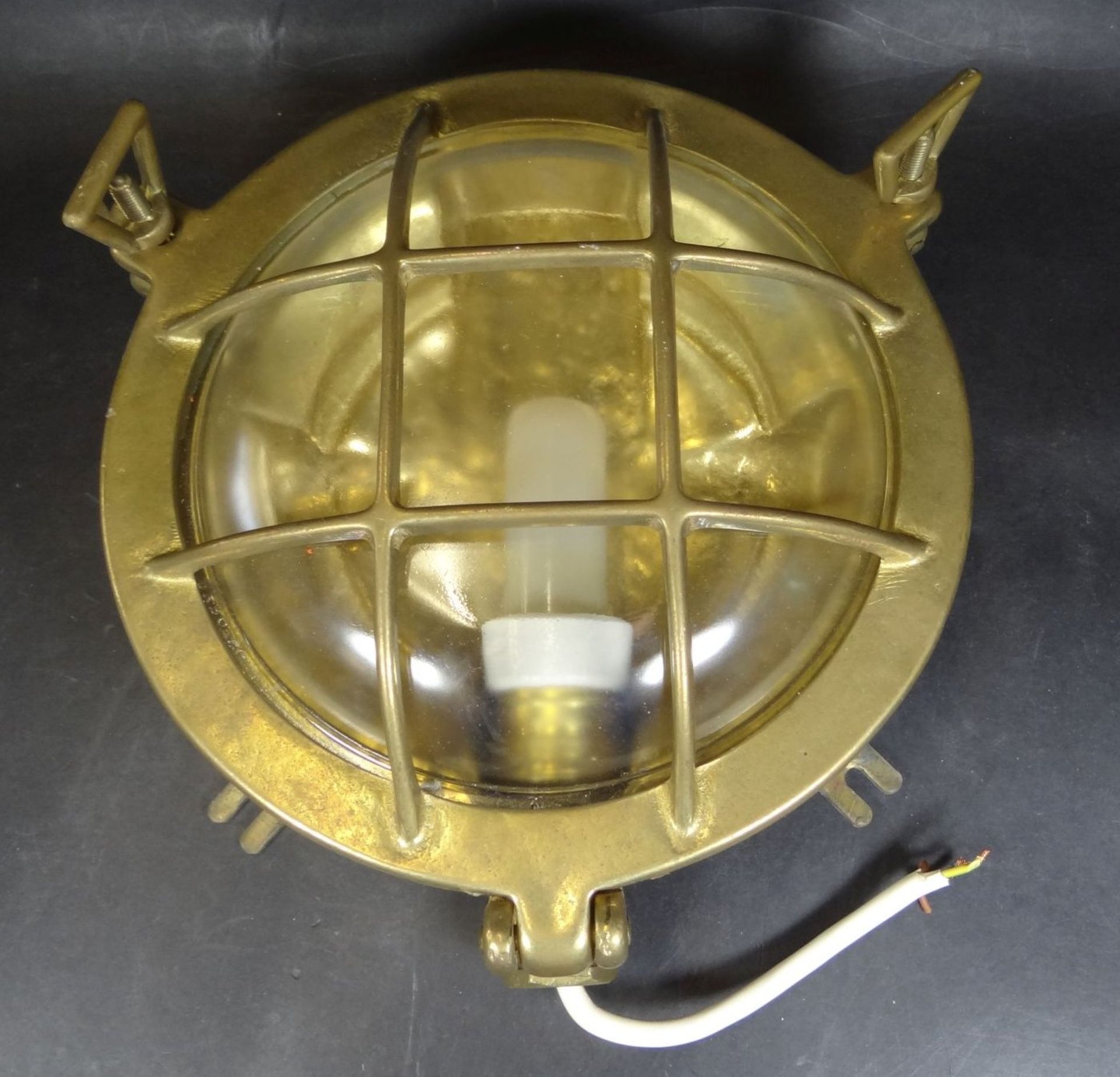 Schiffs-Flurlampe aus Messing, D-24 cm