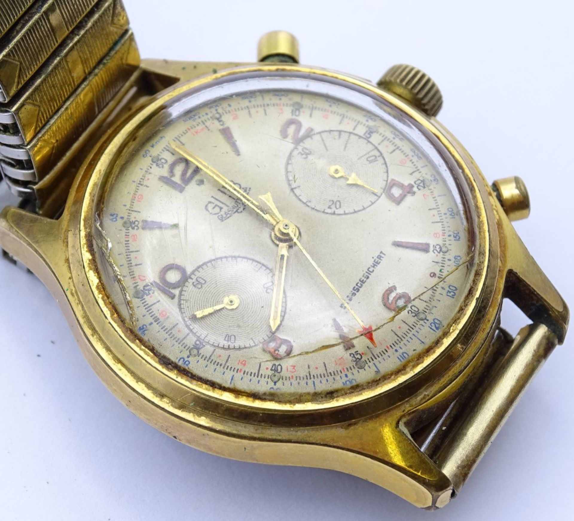 Zwei Armbanduhren "GUB",beide mechanisch,Werke laufen,vergoldet,Alters-u. Gebrauchsspuren, d-33- - Bild 9 aus 9