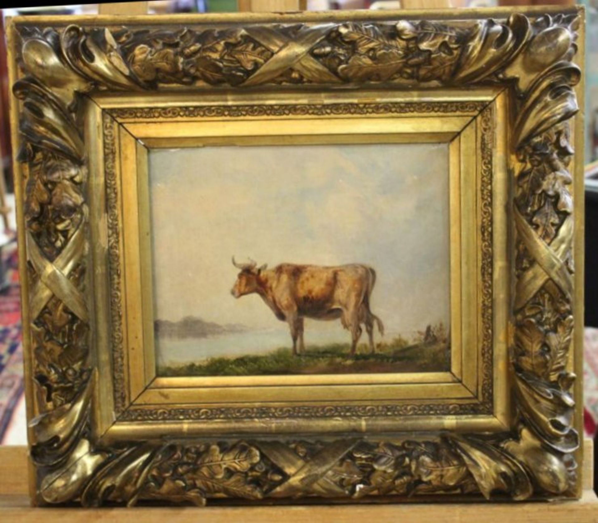 wohl Paulus POTTER (1625-1654), Kuh auf der Weide, Öl/Holz, alt gerahmt, Rahmen mit - Bild 2 aus 3