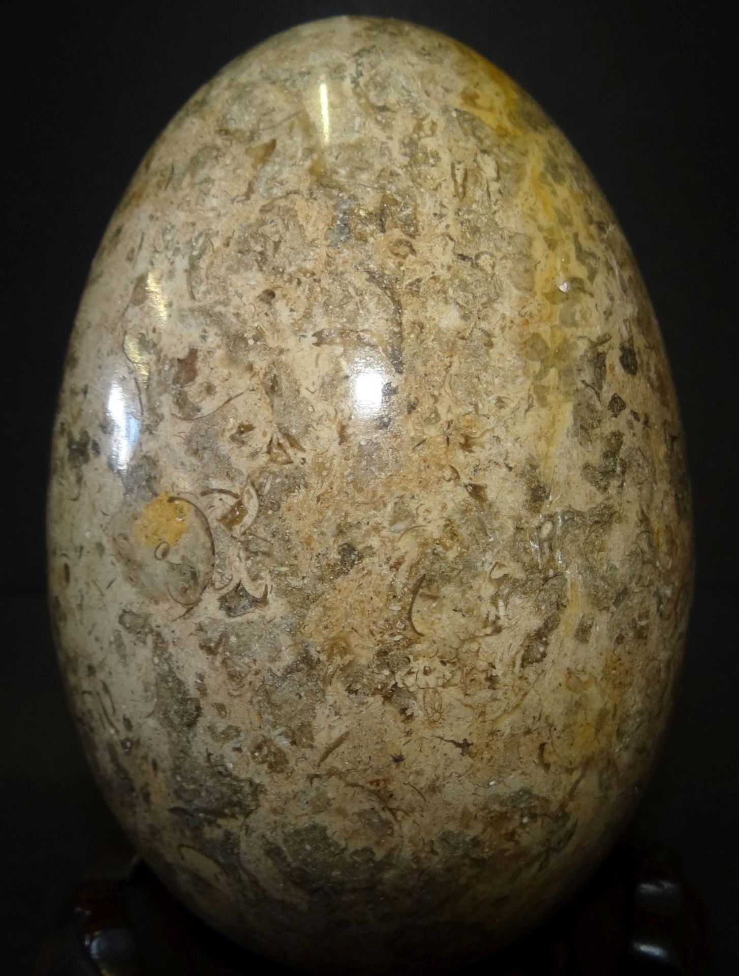 grosses Halbedelstein-Ei,poliert, H-ca. 16 cm, D-10 cm, ohne Stände - Bild 3 aus 5
