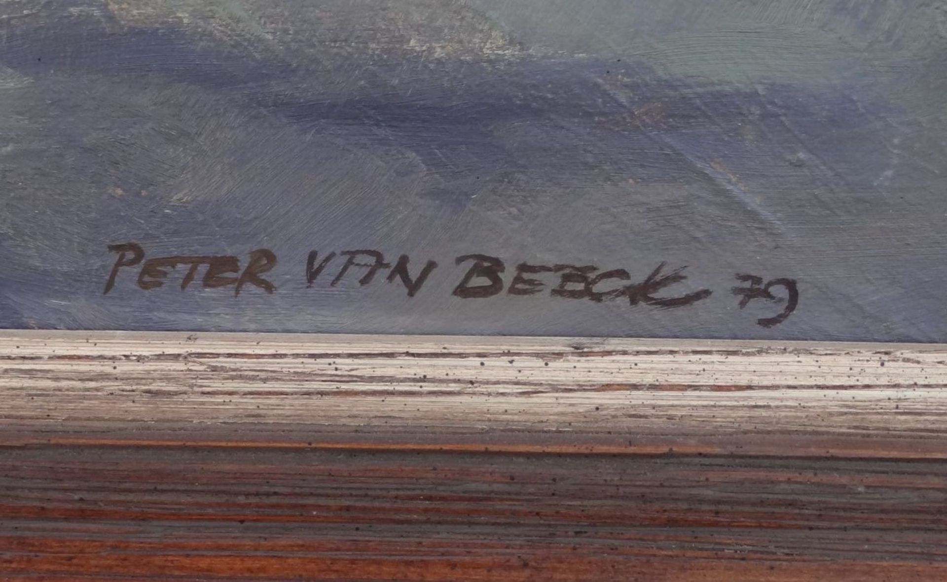 Peter VAN BEEK (1923), 1980 " Abendhimmel im Teufelsmoor" Öl/Holz , gerahmt, RG 42x57 c - Bild 3 aus 4