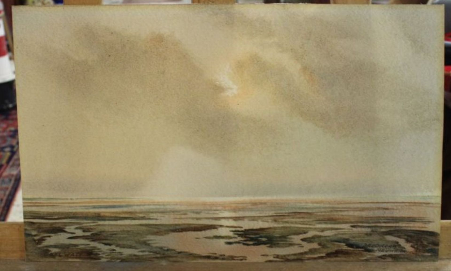 Erich BRODKORB (1896-1968), Das Watt, Aquarell, ungerahmt, BG 30 x 49cm. - Bild 3 aus 3