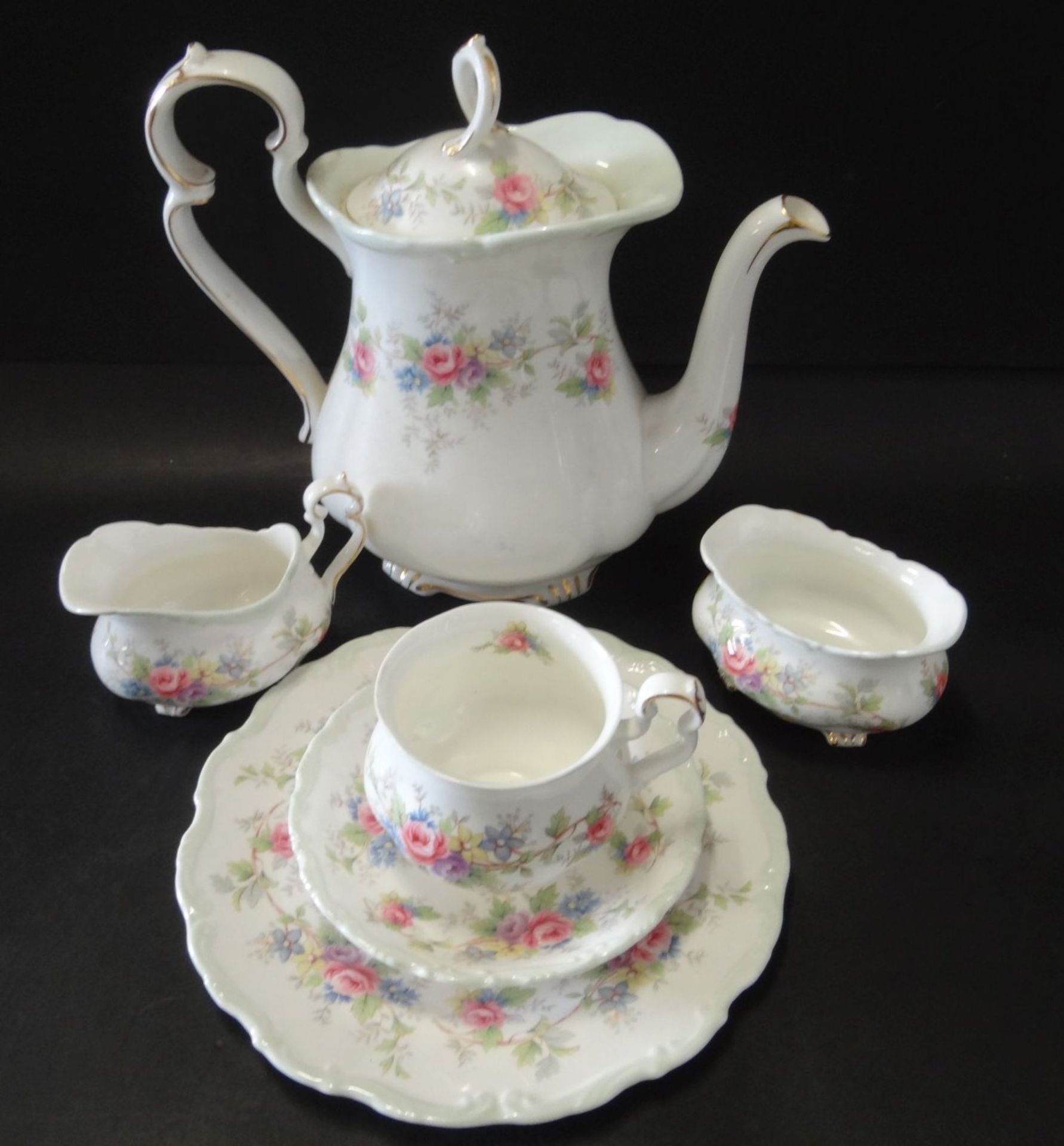 19 tg. Kaffeeservice "Royal Albert" Dekor Colleen, Kern mit 6 Kuchentellern, 5 Tassen mit U.T. - Bild 4 aus 5