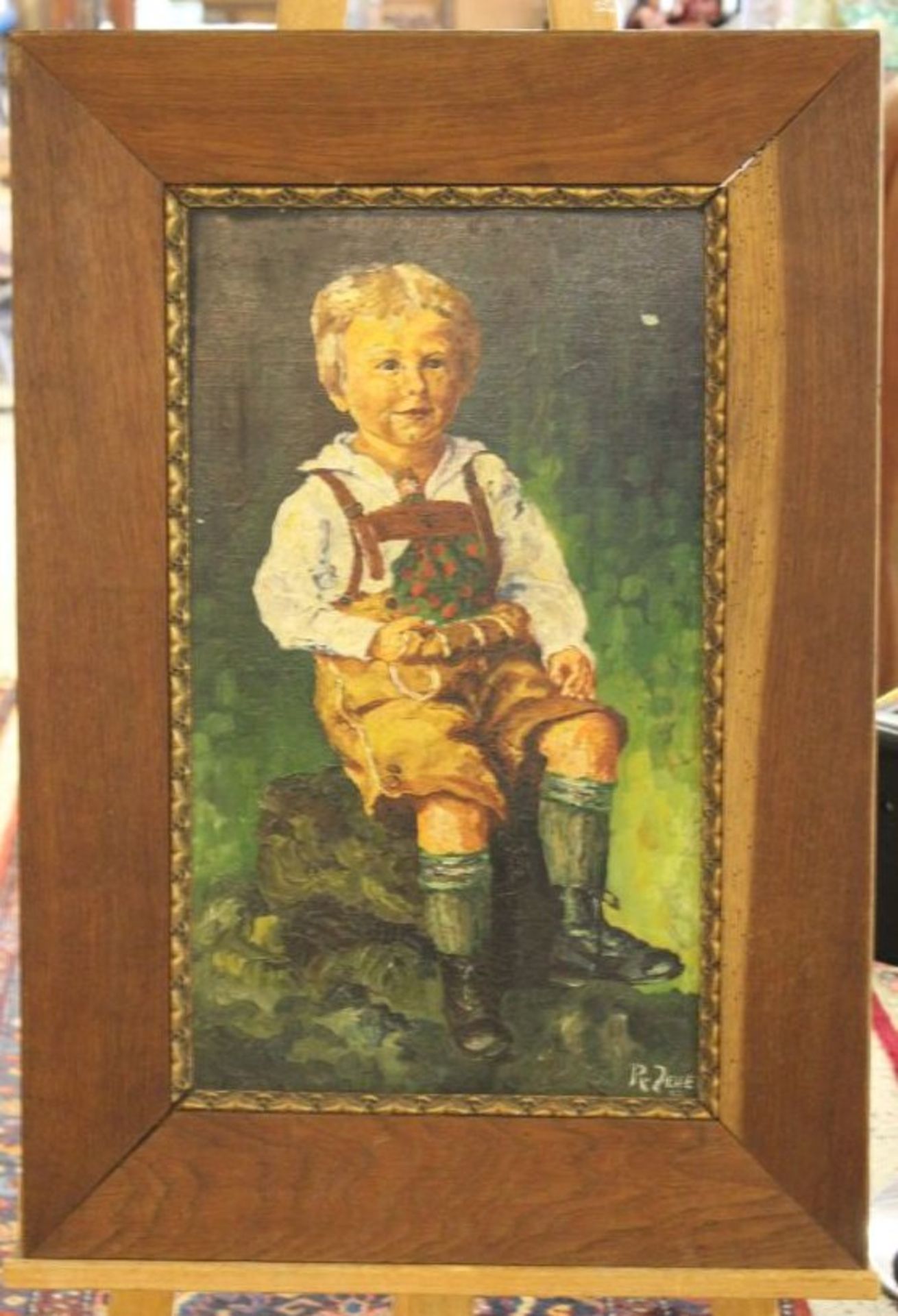 Rudolf ZELLER (1880-1948), Kinderportrait, Öl/Hartfaser, gerahmt, RG 78 x 55cm. - Bild 3 aus 5