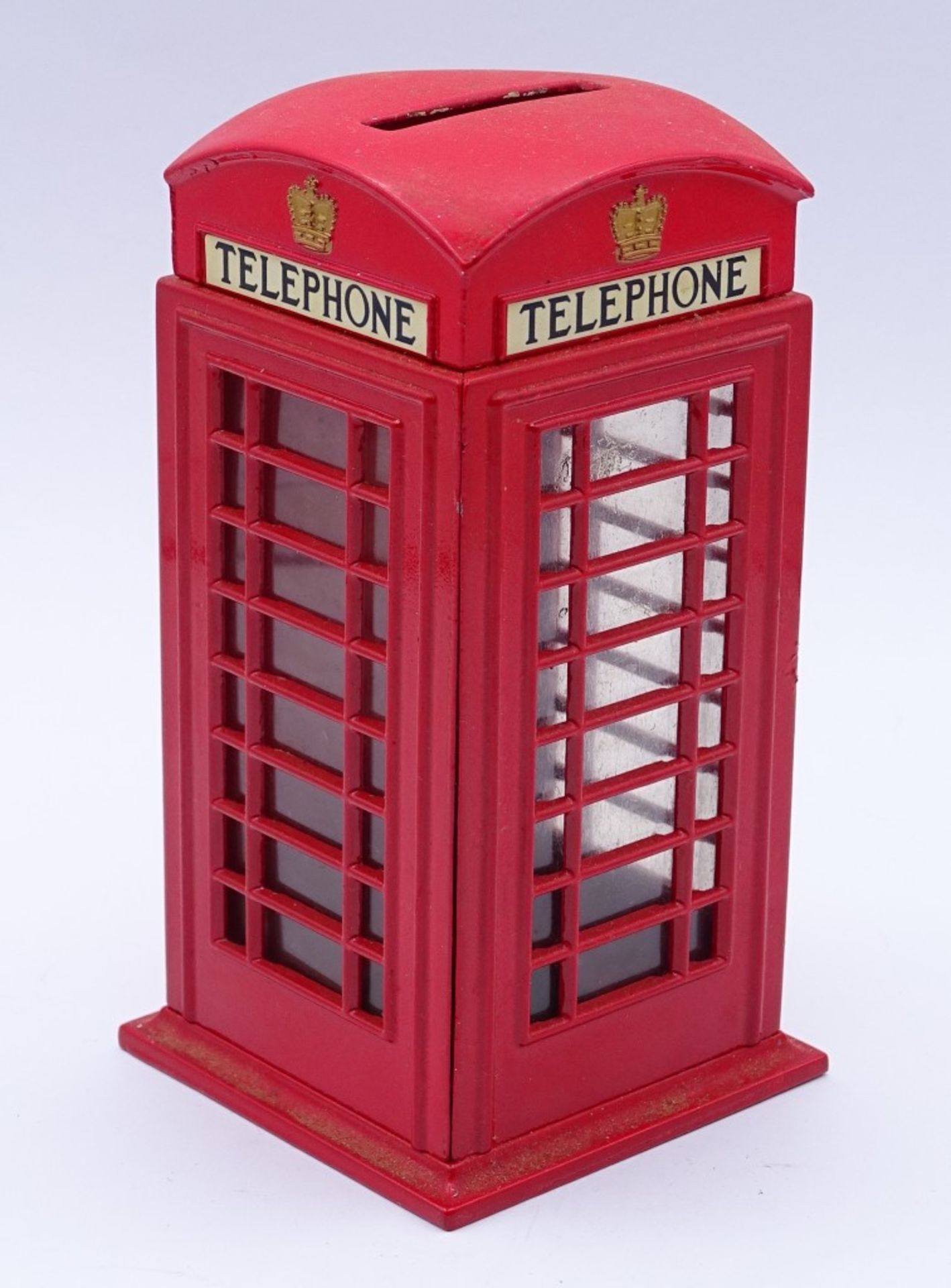 Spardose in englischer Telefonzellen Form,H-11,5cm,Metall, - Bild 3 aus 6
