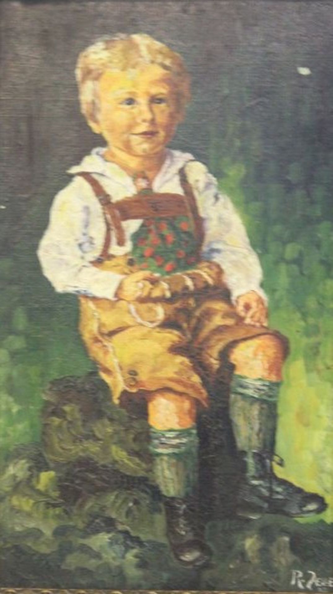 Rudolf ZELLER (1880-1948), Kinderportrait, Öl/Hartfaser, gerahmt, RG 78 x 55cm.
