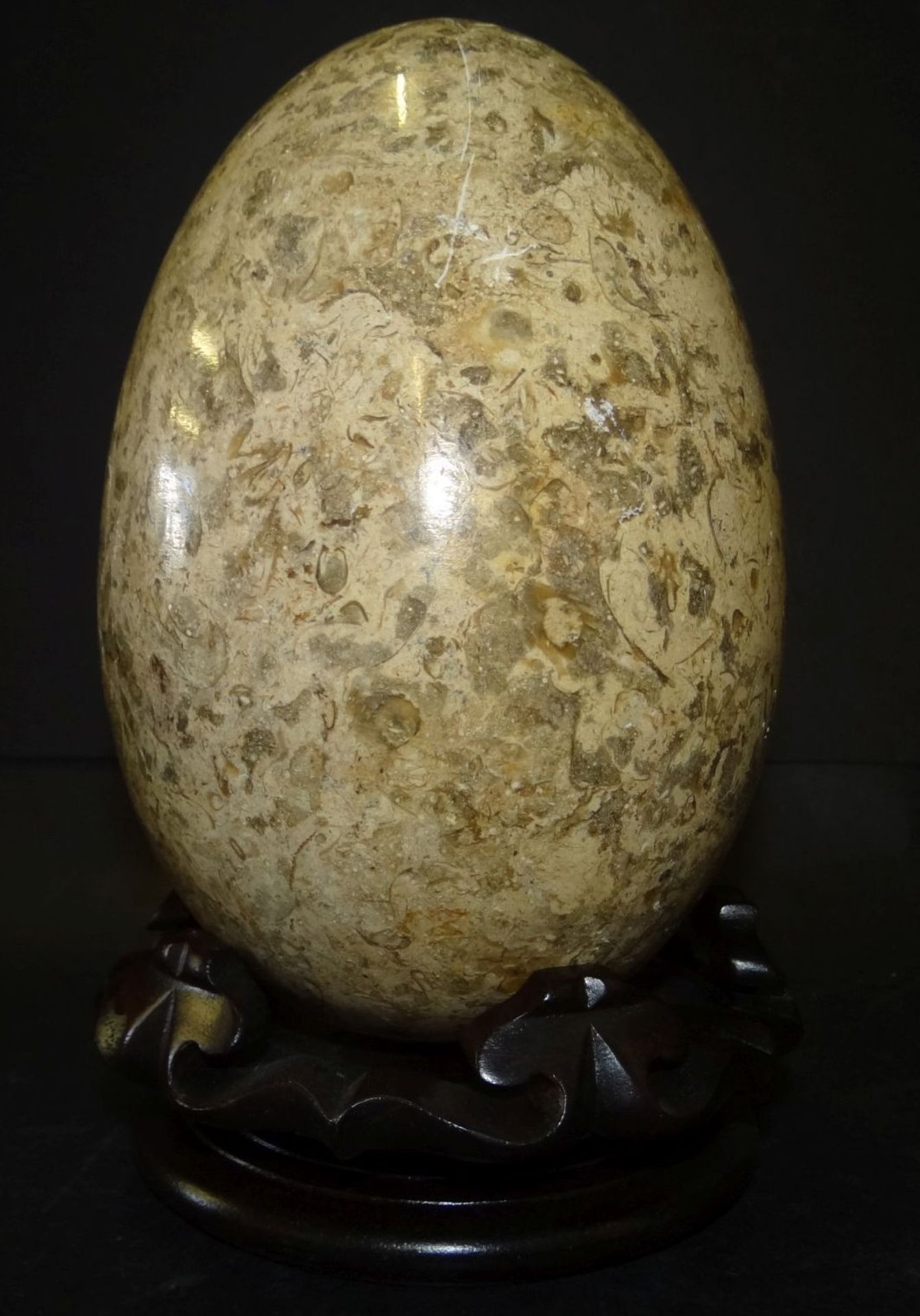 grosses Halbedelstein-Ei,poliert, H-ca. 16 cm, D-10 cm, ohne Stände - Bild 2 aus 5