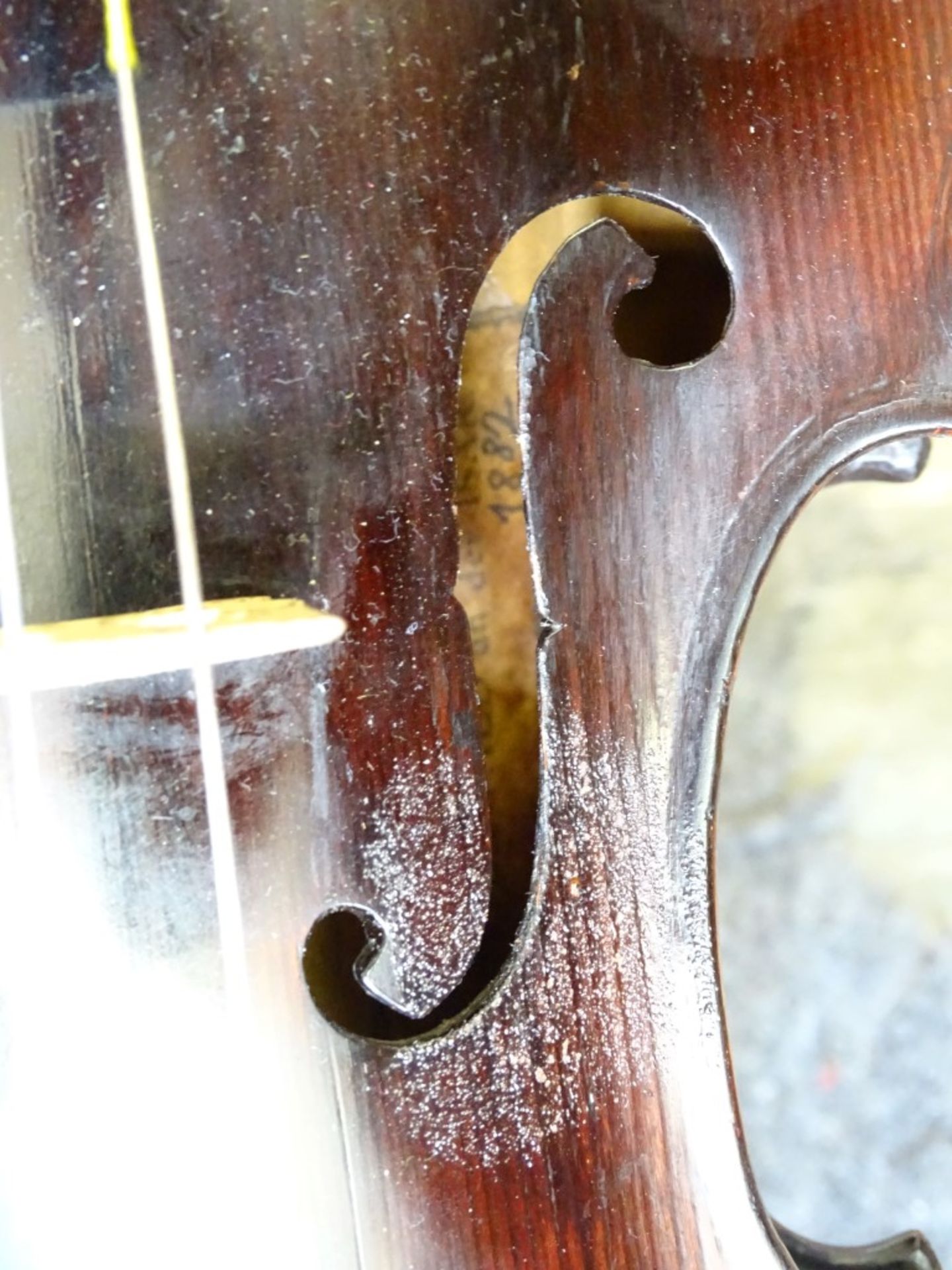Geige- Hornsteiner Mittenwald 1882,Etikett in Geigen Korpus,sog.Löwenkopf Geige,anbei 2 Bögen,1x - Bild 7 aus 10