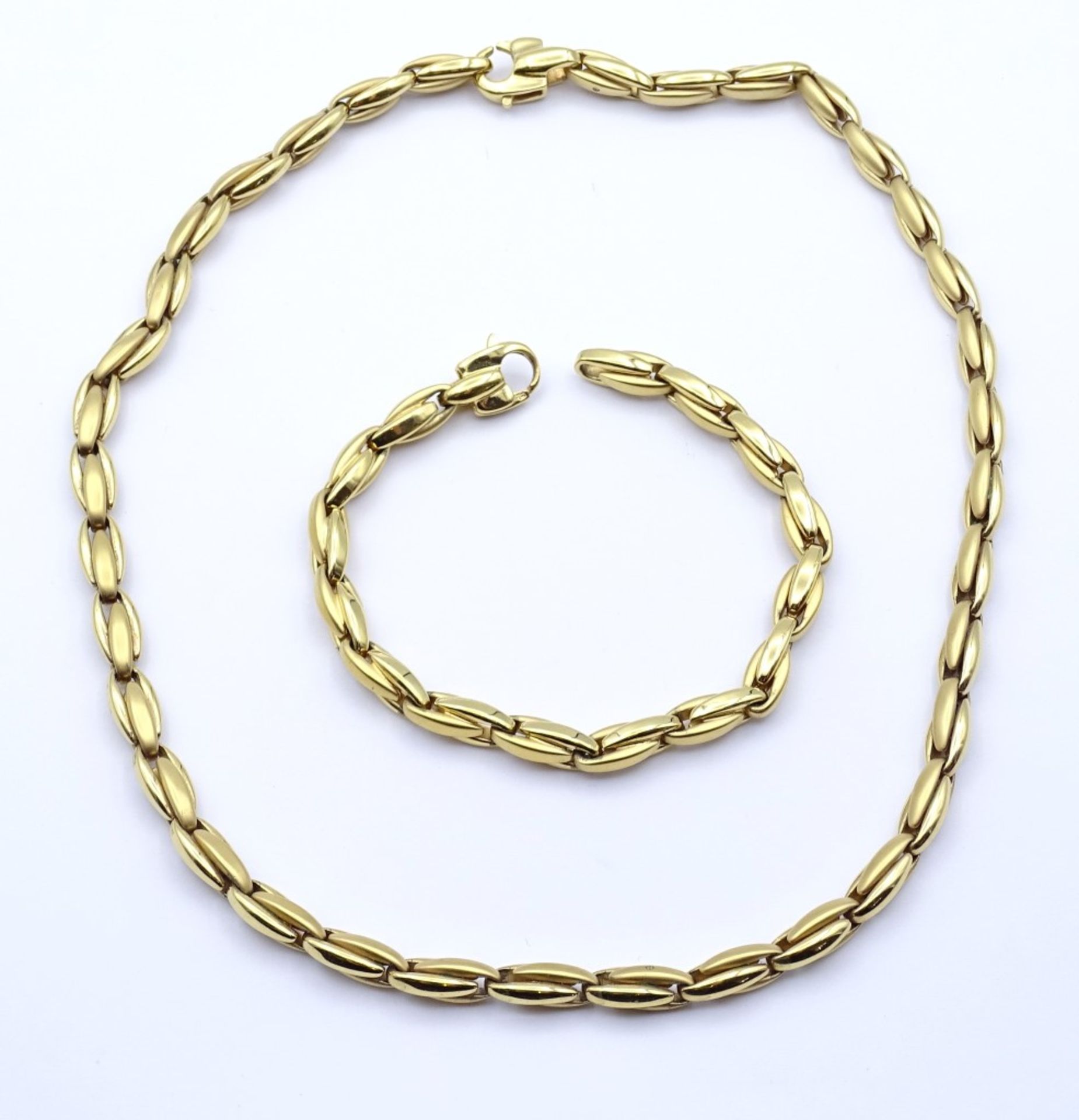 Halskette+Armband,vergoldet,Kette L- 44cm,Armband L- 19,5cm