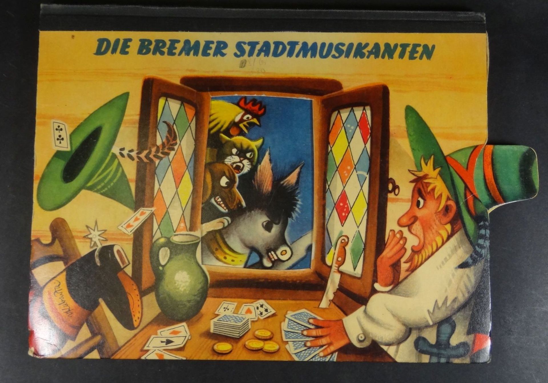 Aufstellbilderbuch "Die Bremer Stadtmusikanten" mit 8 Szenen, . Artia, Prag. Carlsen. 1960.,gut