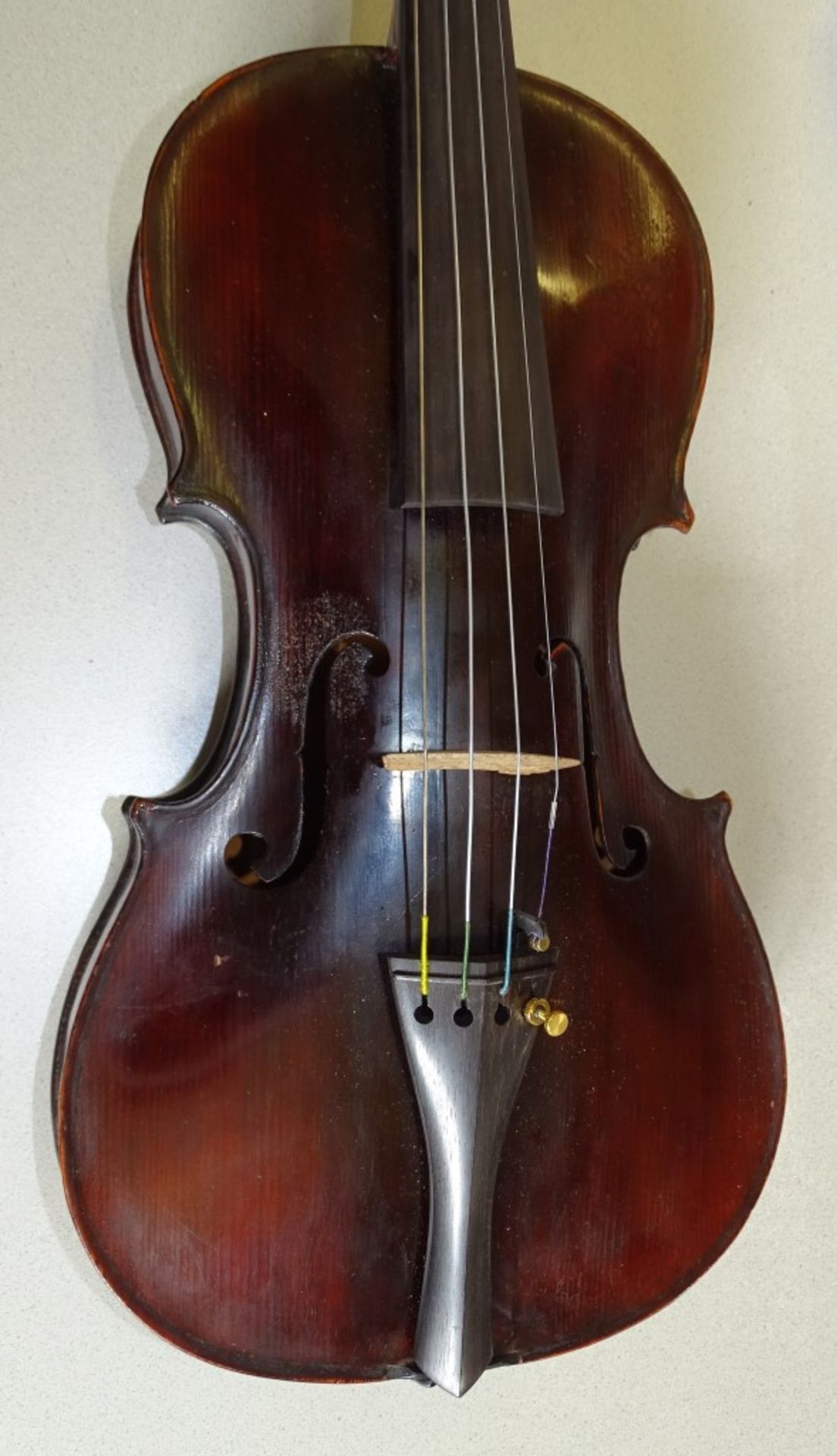 Geige- Hornsteiner Mittenwald 1882,Etikett in Geigen Korpus,sog.Löwenkopf Geige,anbei 2 Bögen,1x - Bild 3 aus 10