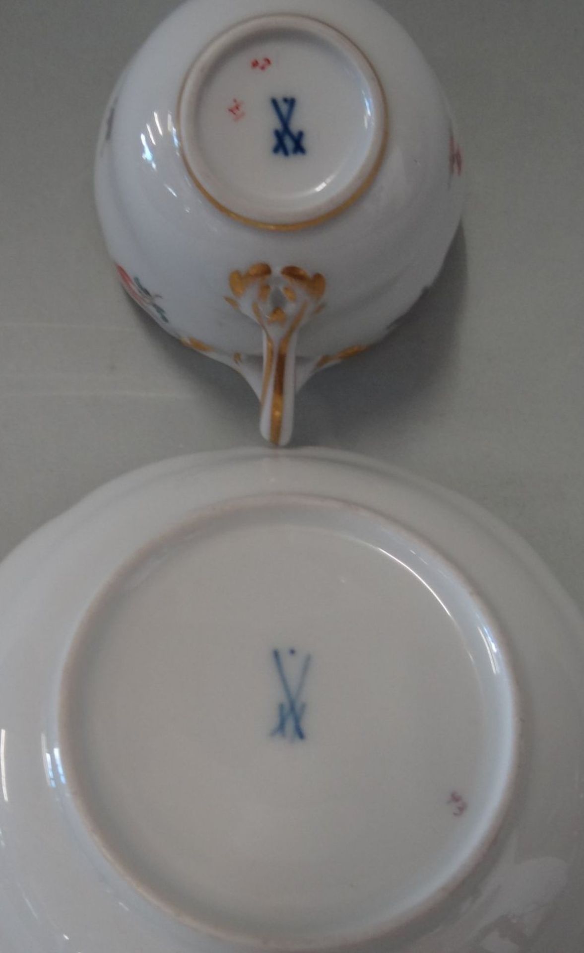 Mokkatasse mit U.T. "Meissen" Streublümchen, Schwerter mit Punkt, 1.Wah - Bild 4 aus 4