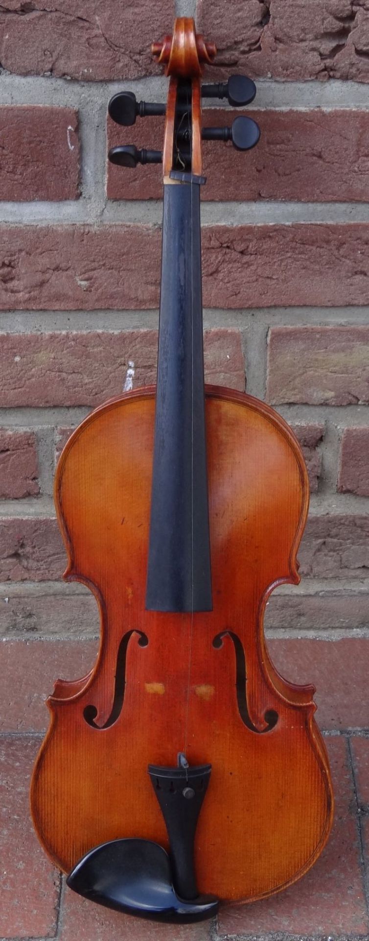 alte Geige mit Bogen in Koffer, gut erhalten, L-60 cm,