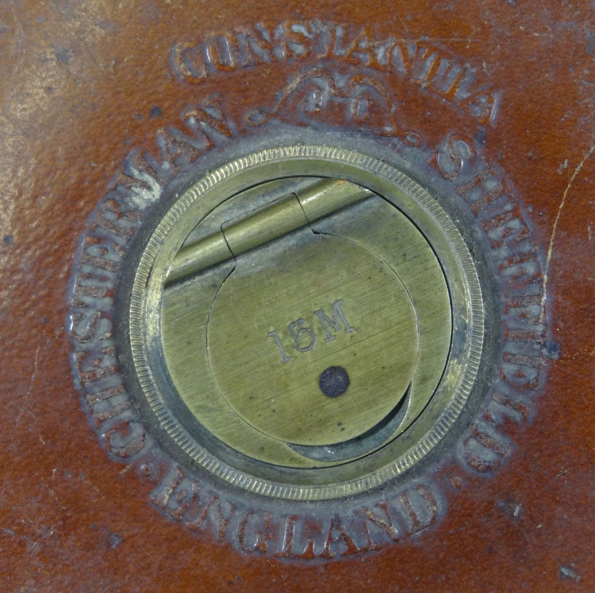 langes Massband zum ausrollen, Lederhülle "Constanta" Sheffield, D-11 cm, Alters-u. Gebrauchsspure - Image 3 of 5