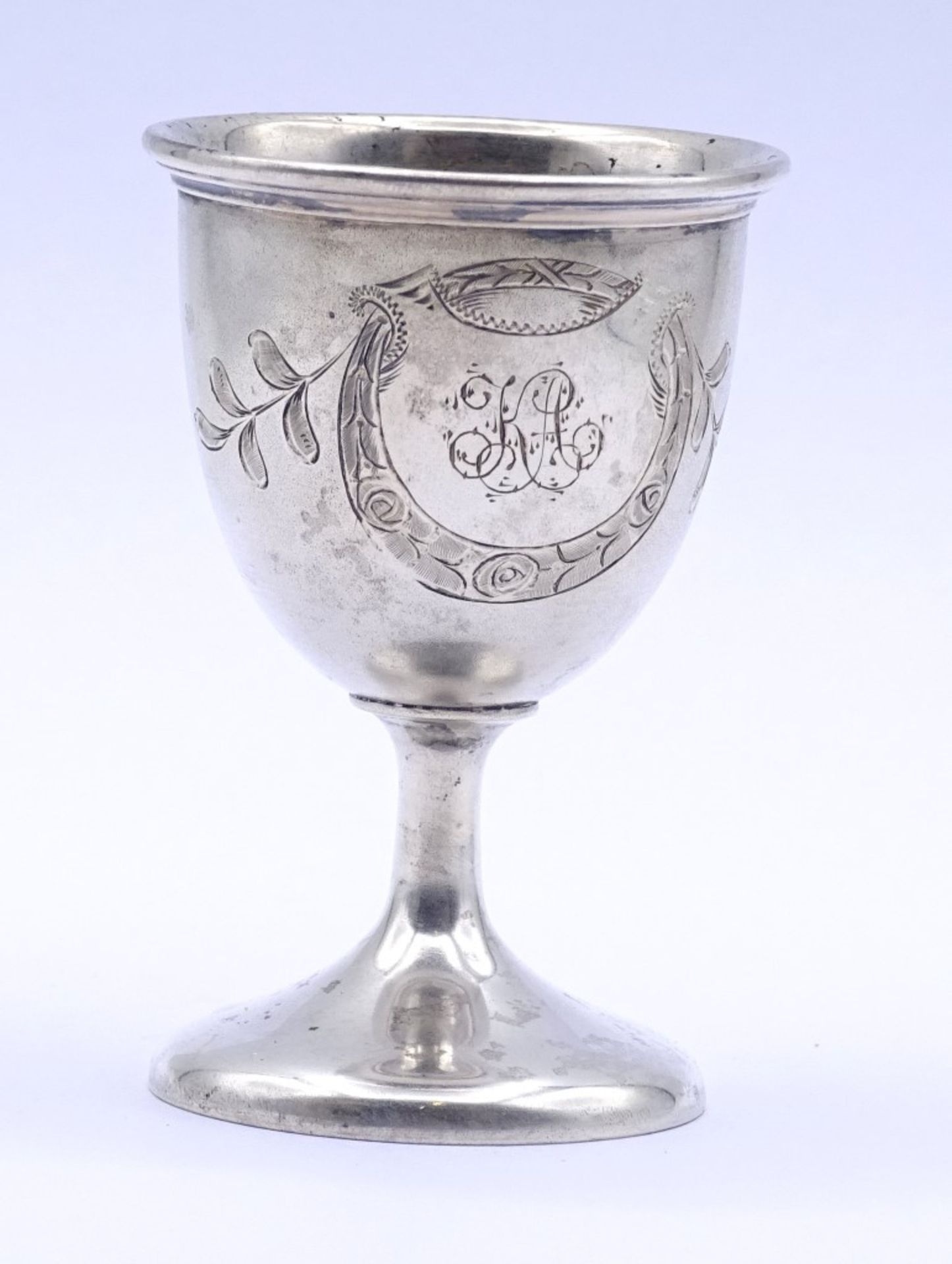 Einzelner Eierbecher in Silber 800/000,Initialen KA,H-6,5cm,21gr. - Image 3 of 3
