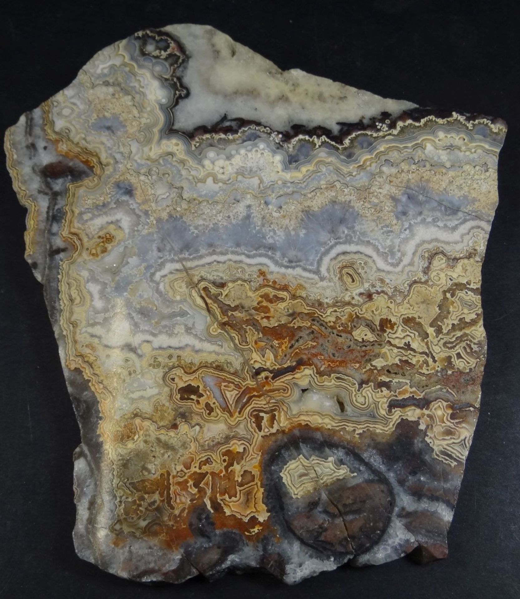 polierte Achat-Platte, Fundort Mexico, 18x15 cm - Bild 2 aus 4
