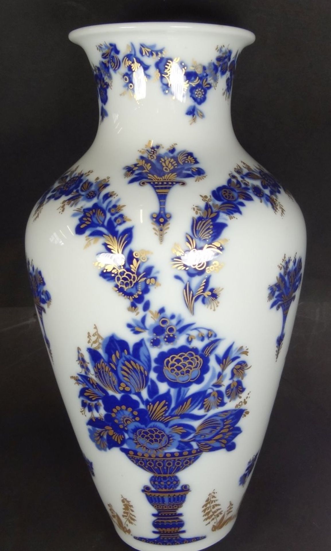 hohe Vase "Heinrich" echt Cobalt mt Gold, H-30 cm - Bild 3 aus 4