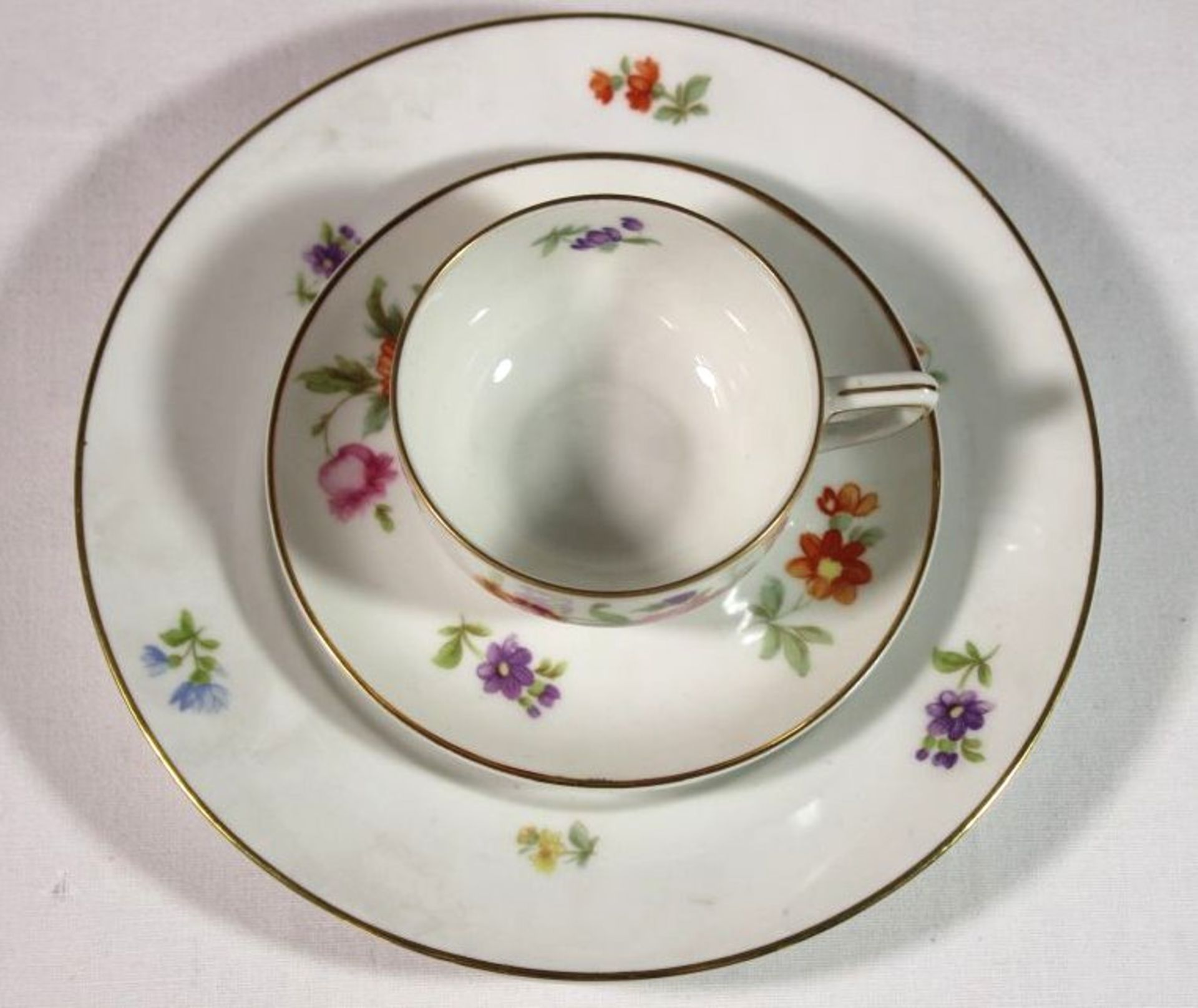 Mokka-Gedeck, Rosenthal, älter, florales Dekor, Tasse H-4cm. - Bild 2 aus 5