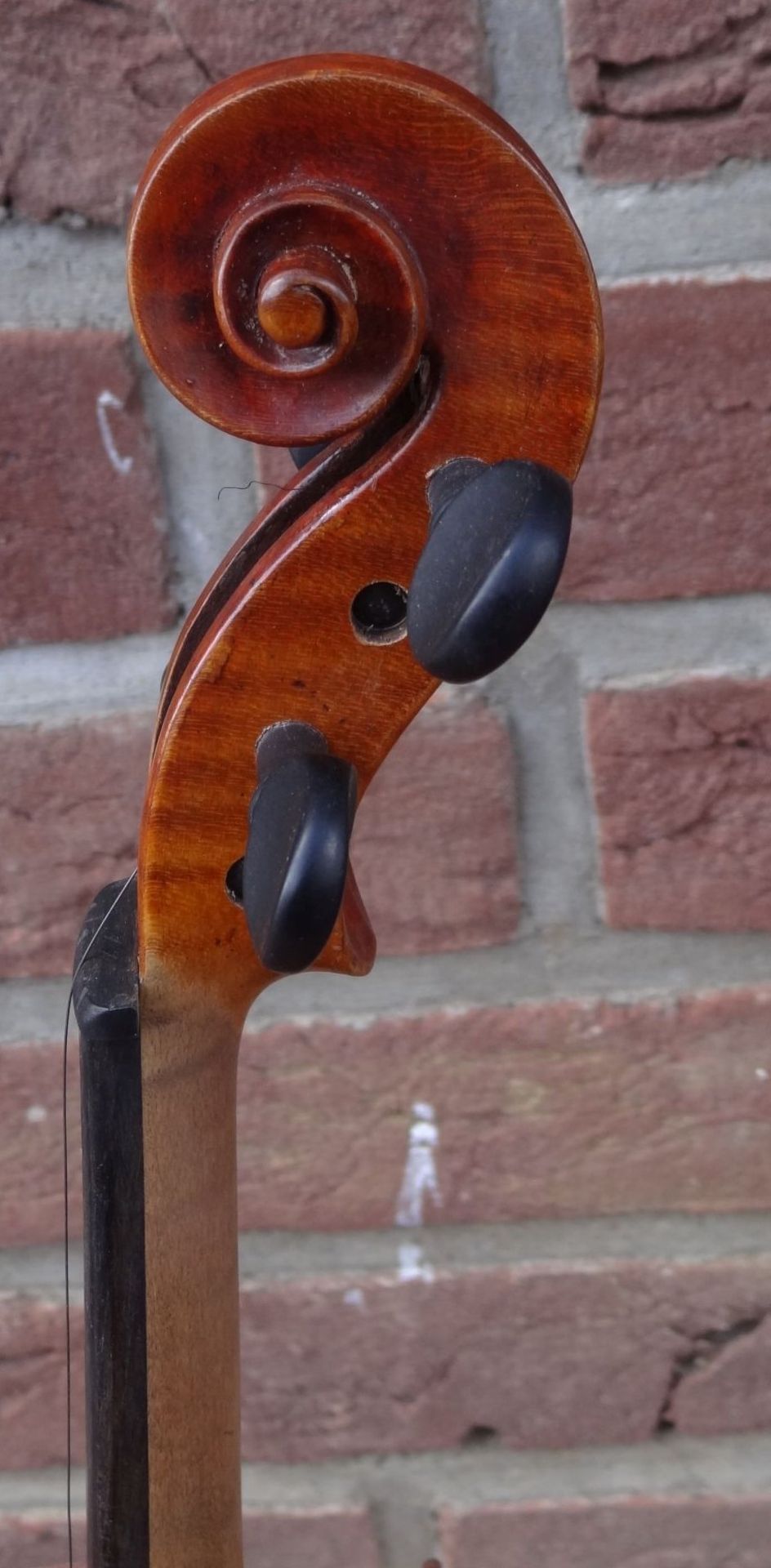 alte Geige mit Bogen in Koffer, gut erhalten, L-60 cm, - Image 10 of 10