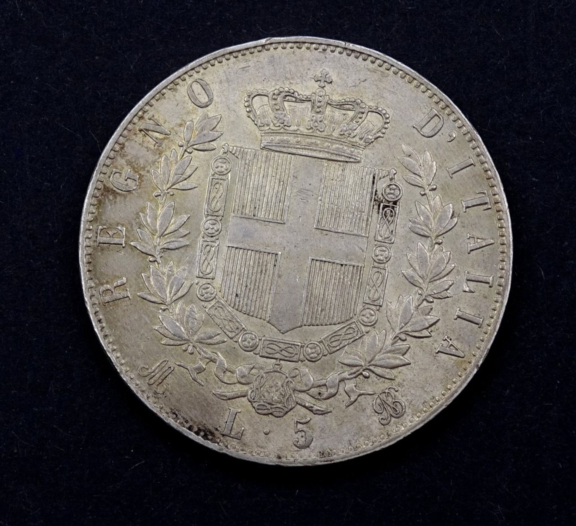 5 Lire 1875 Italien,Silber, 25gr. - Bild 2 aus 2