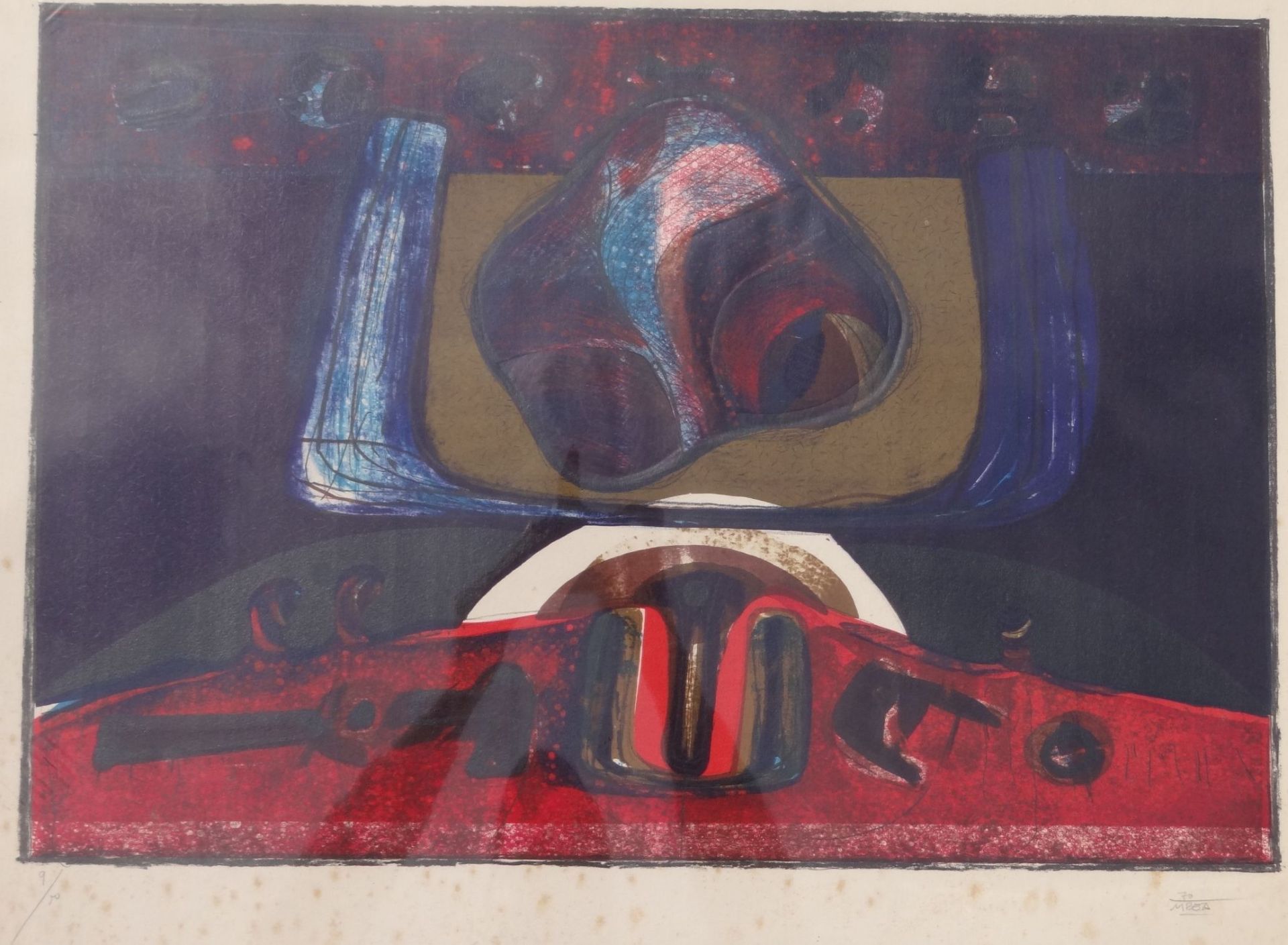 Manuel BEA CERVERA (1934-1997), 1971, Komposition, Nr.9/50, stockfleckig, BG 57x7 7 cm - Bild 2 aus 6