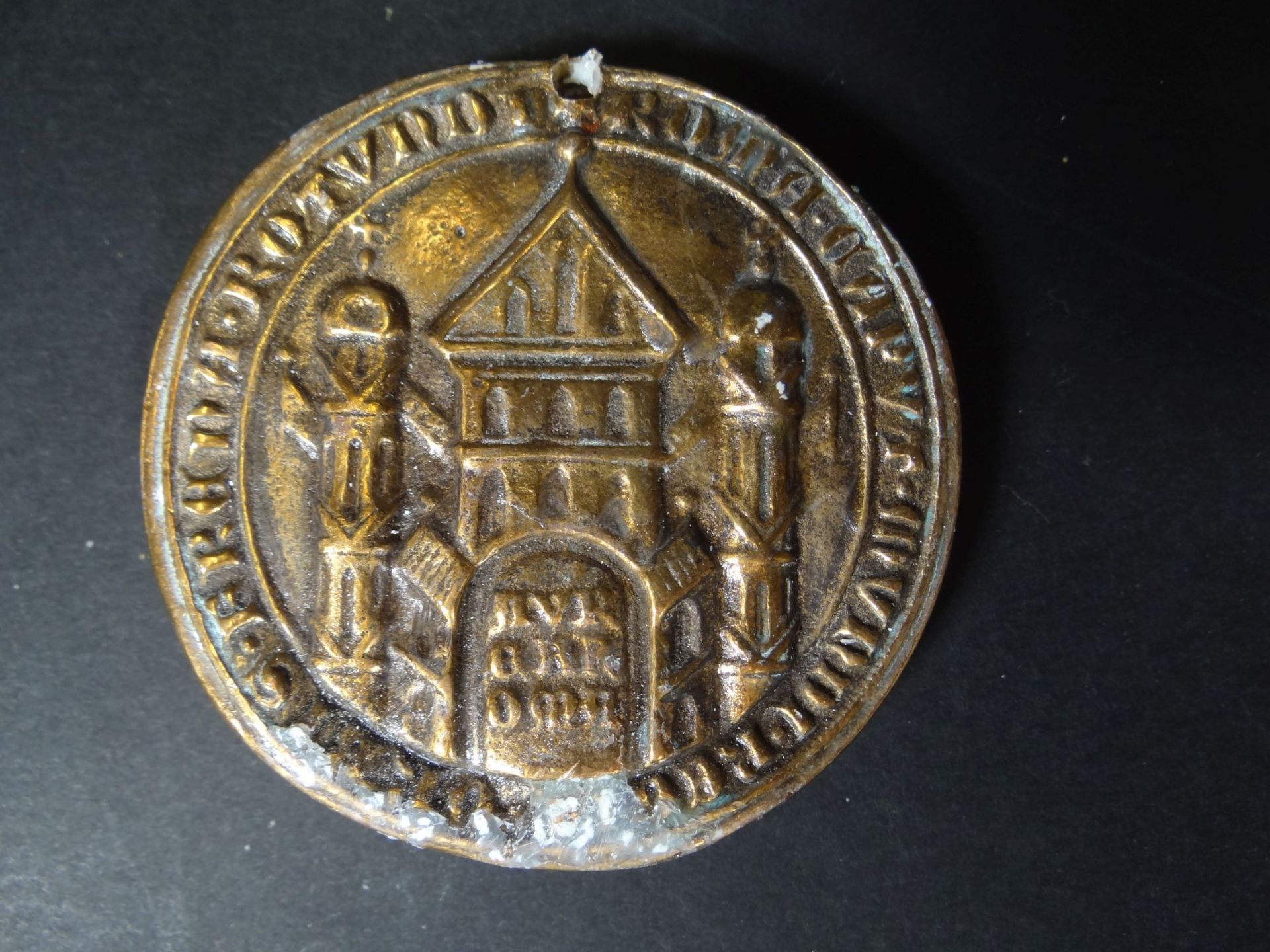15x schweres Bronze Siegel-Kopien div.mittelalterlichen Herrschers , D-3,5 bis 9 cm - Bild 9 aus 10