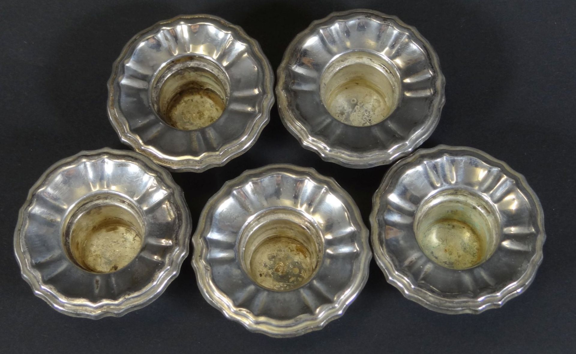5 Kerzen-Tüllen, Silber-800-H-2,5 cm, D-5 cm, zus. 53 gr - Bild 2 aus 4