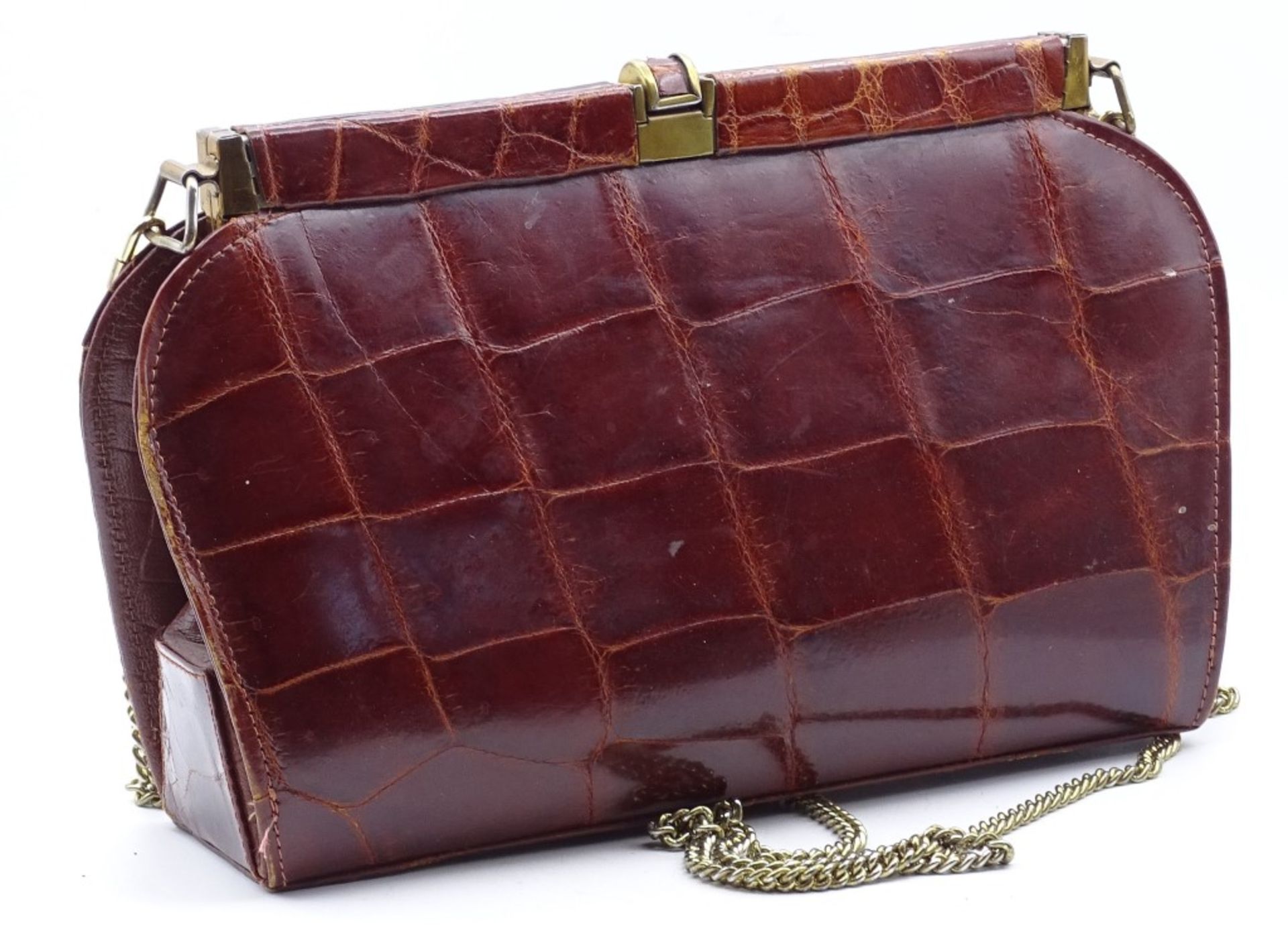 Damen Krokoleder Handtasche 25x16cm - Bild 5 aus 5