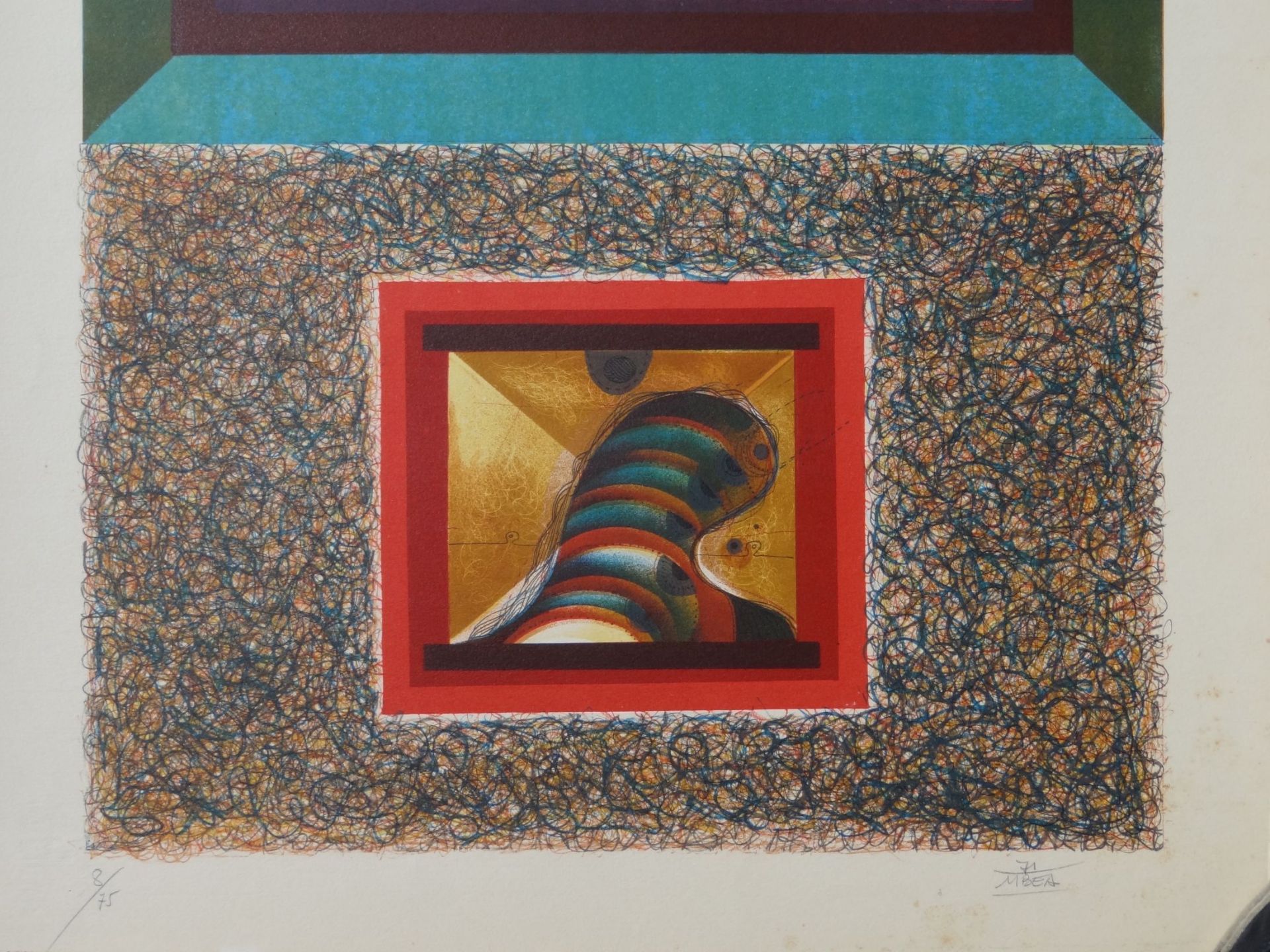 Manuel BEA CERVERA (1934-1997), Komposition, 1971, Nr. 6/75, BG 77x57 cm - Bild 2 aus 6