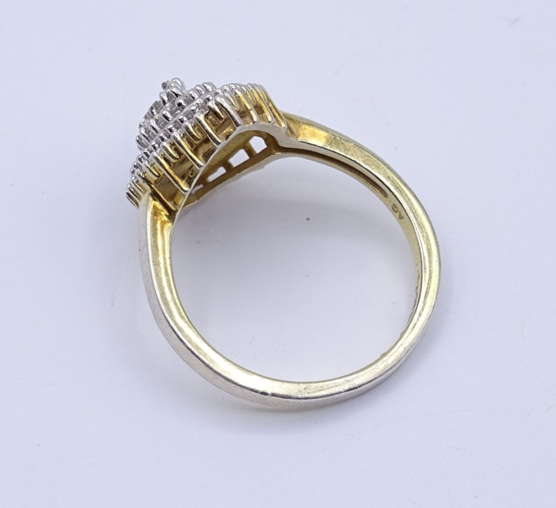 Sterling Silber Ring mit Diamanten,Silber 925/000 vergoldet,4,8gr., RG 59 (Tragespuren) - Bild 3 aus 3