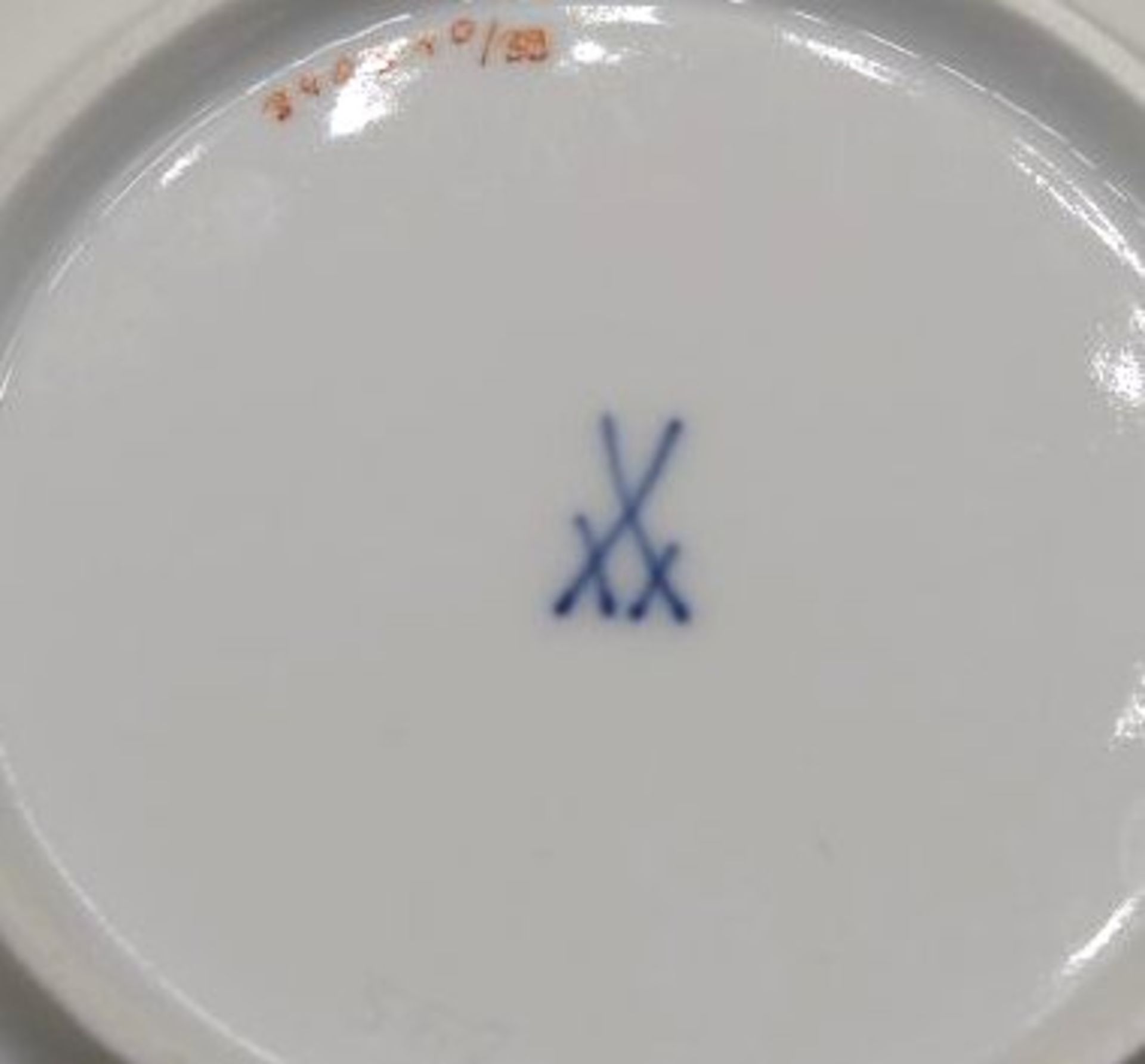 Kaffeegedeck, Meissen, Schwertermarke, indisch grün, 1. Wahl, bei Tasse goldrand leicht beriebe - Bild 4 aus 4