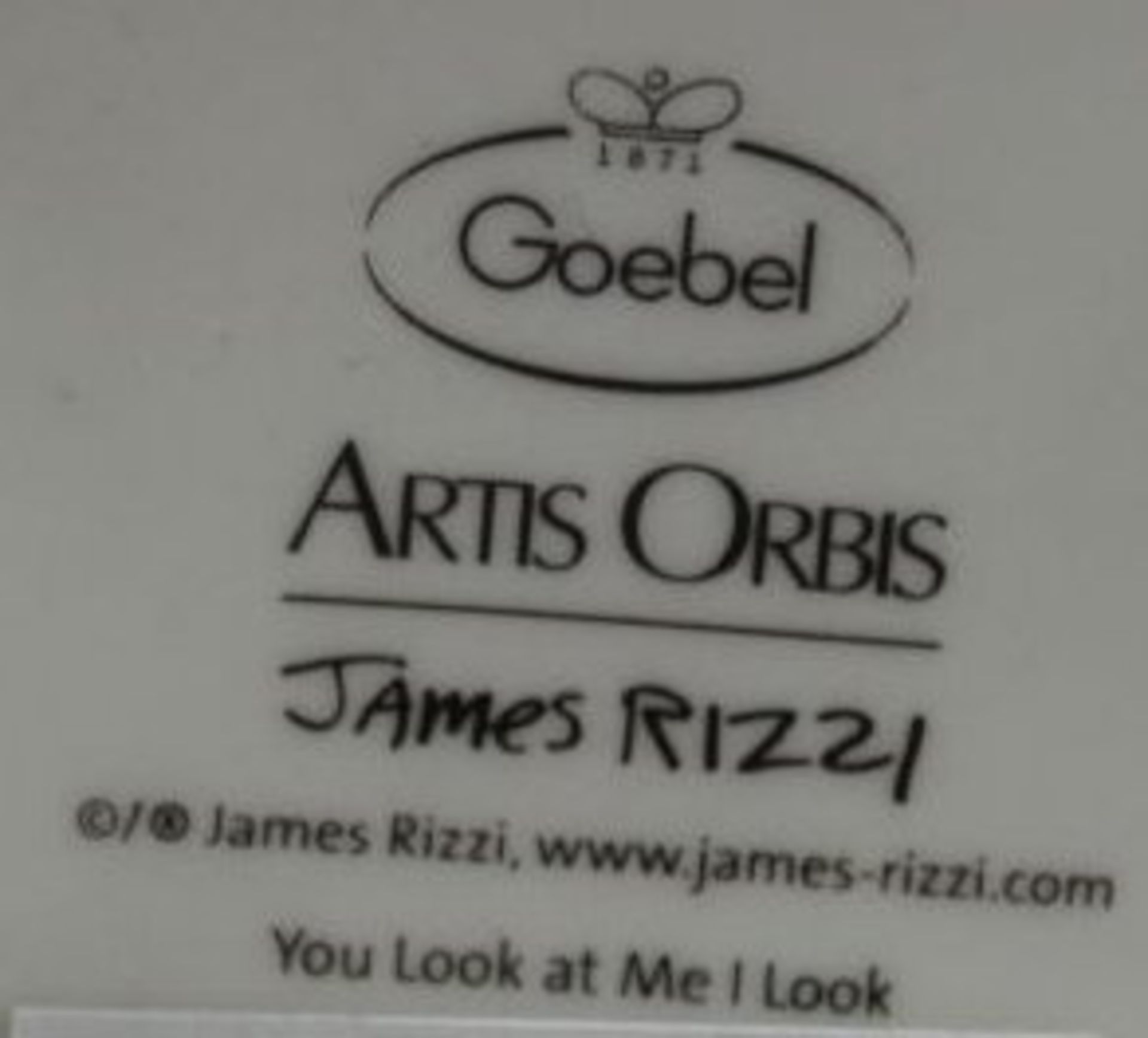 Goebel-Figur "You look at me I look", Entw. James Rizzi, orig. Karton, H-12cm. - Bild 5 aus 5