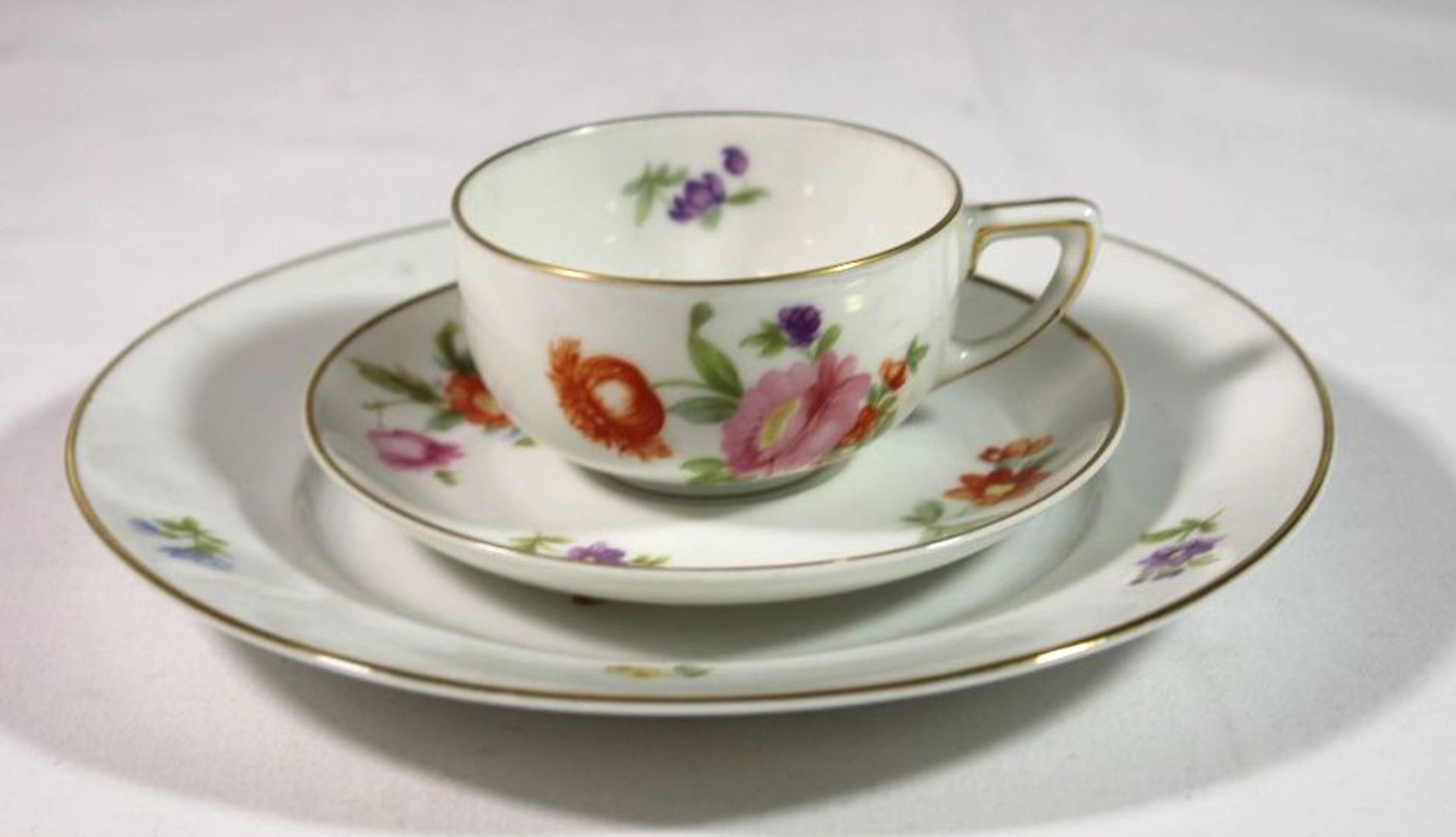 Mokka-Gedeck, Rosenthal, älter, florales Dekor, Tasse H-4cm.