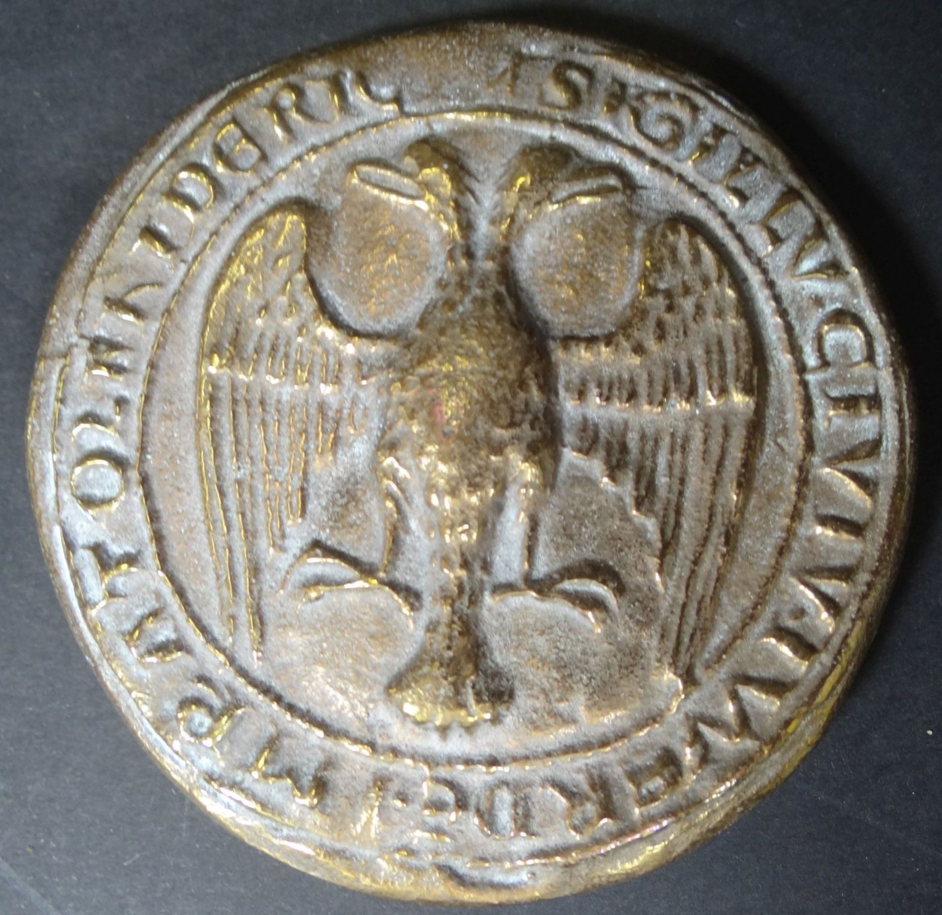 15x schweres Bronze Siegel-Kopien div.mittelalterlichen Herrschers , D-3,5 bis 9 cm - Bild 6 aus 10