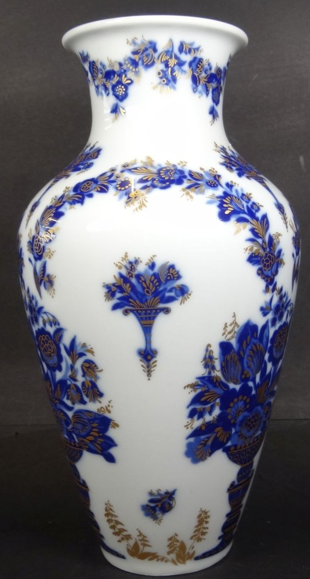 hohe Vase "Heinrich" echt Cobalt mt Gold, H-30 cm - Bild 2 aus 4