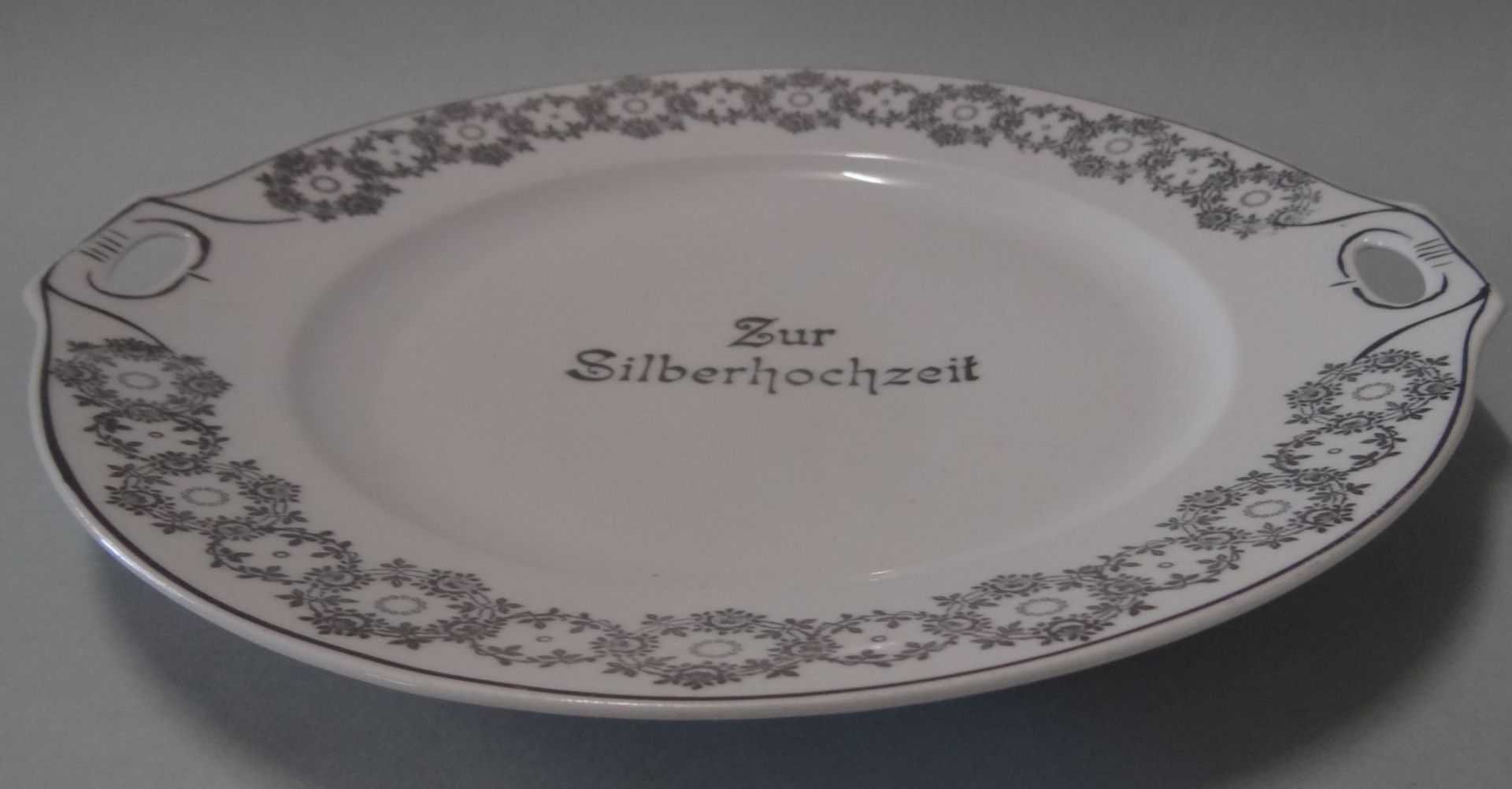 Jugendstil-Kuchenplatte "Zur Silberhochzeit", D-25 cm - Bild 2 aus 3