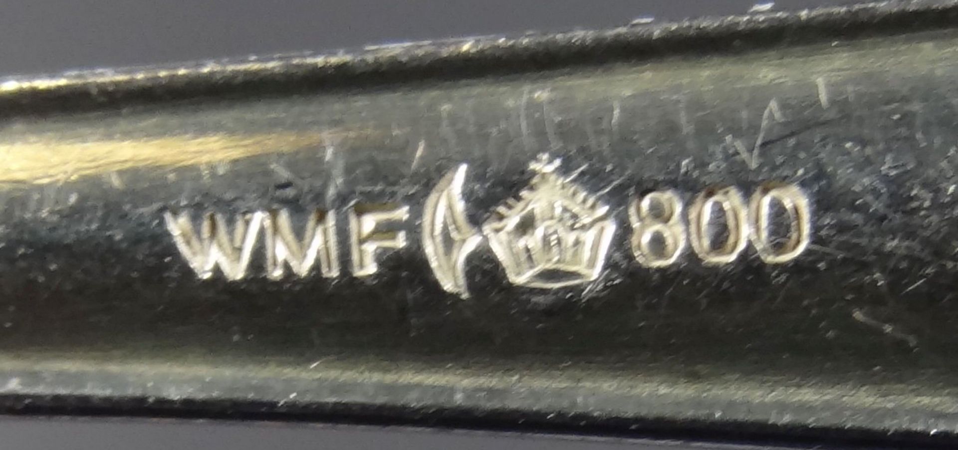 12 schwere Silberlöffel-800- von "WMF" , L-21,5 cm, zus. 800 gr - Bild 3 aus 3