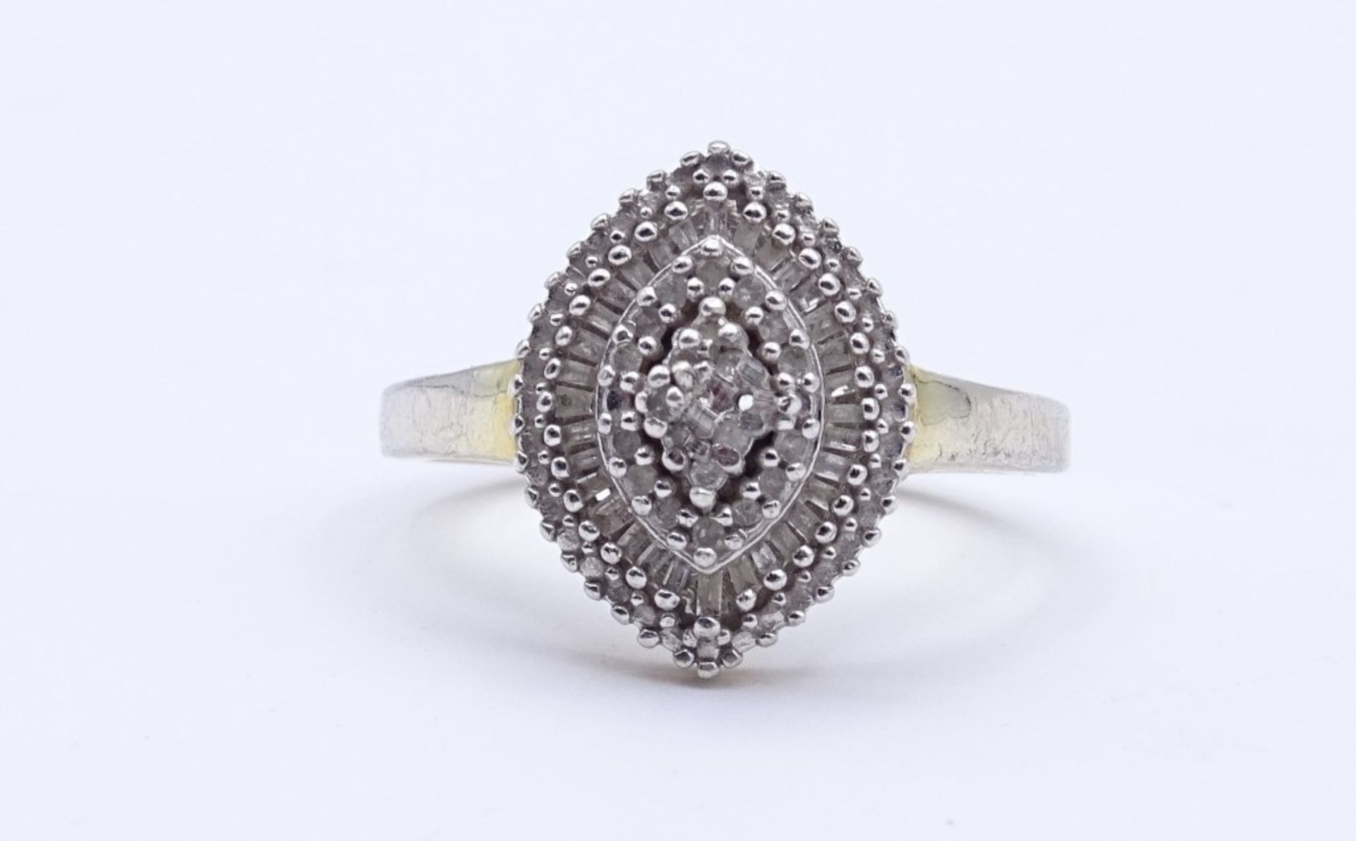 Sterling Silber Ring mit Diamanten,Silber 925/000 vergoldet,4,8gr., RG 59 (Tragespuren) - Bild 2 aus 3