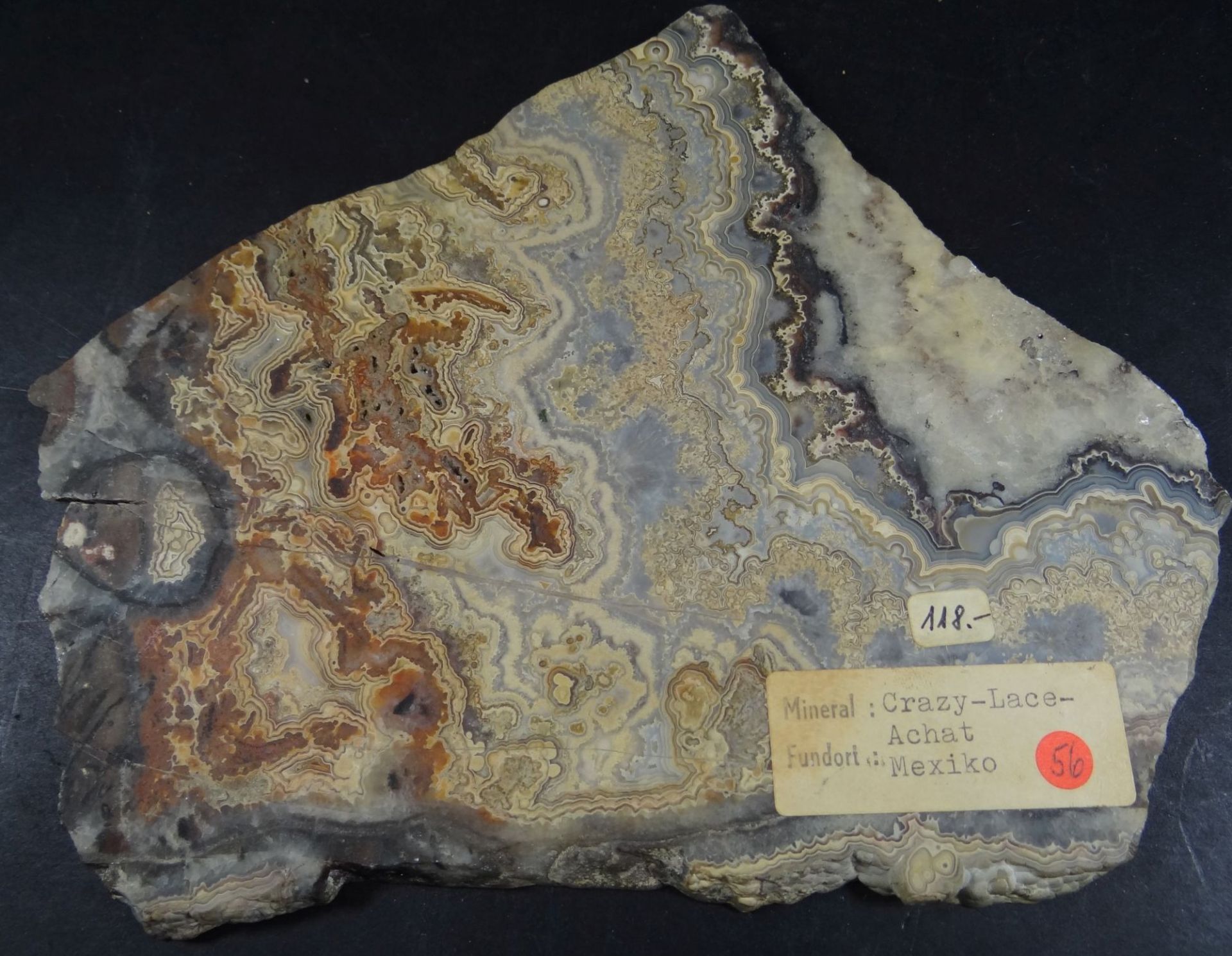 polierte Achat-Platte, Fundort Mexico, 18x15 cm - Bild 3 aus 4