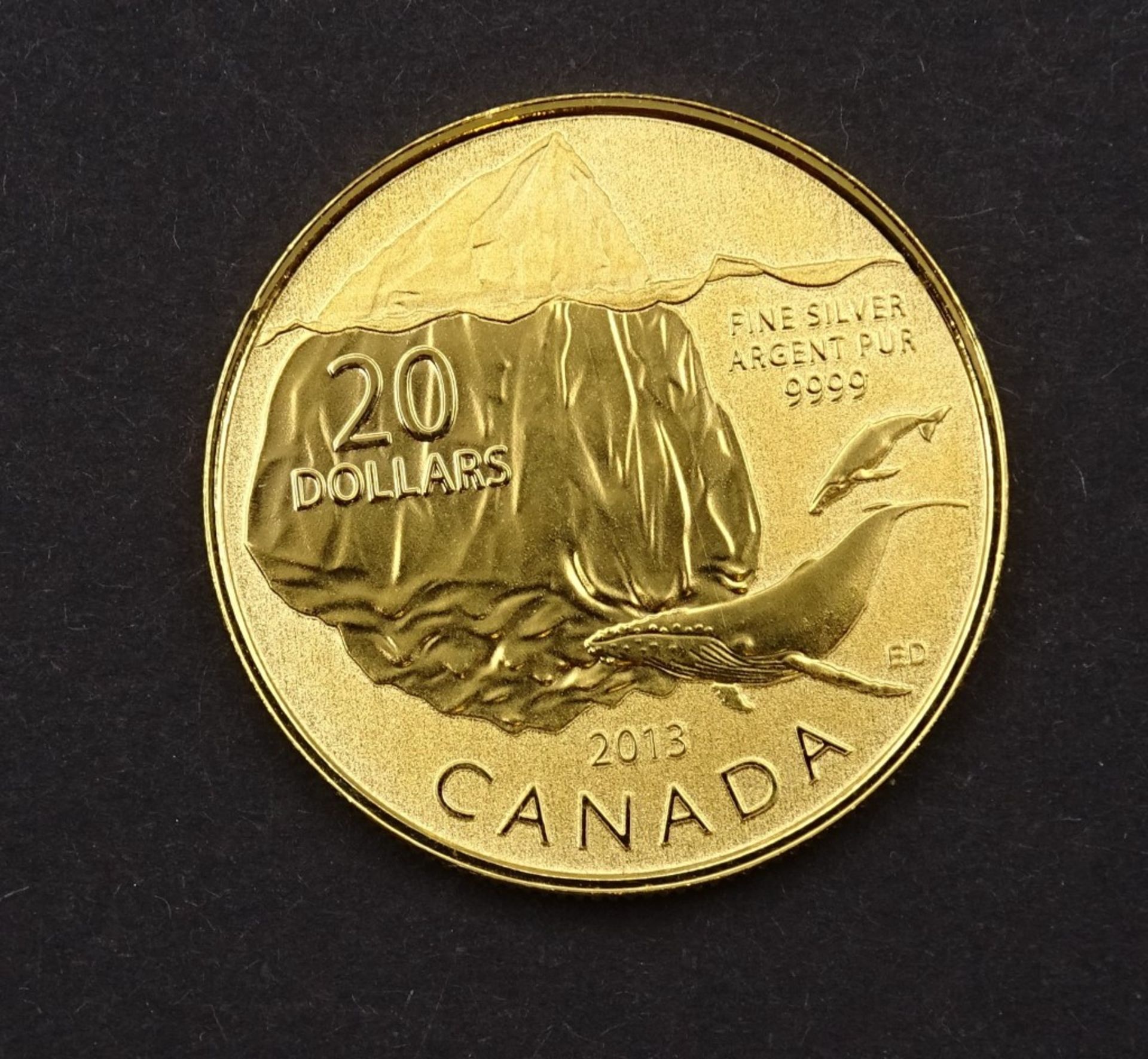 20 Dollars 2013 Canada Feinsilber 999 vergoldet