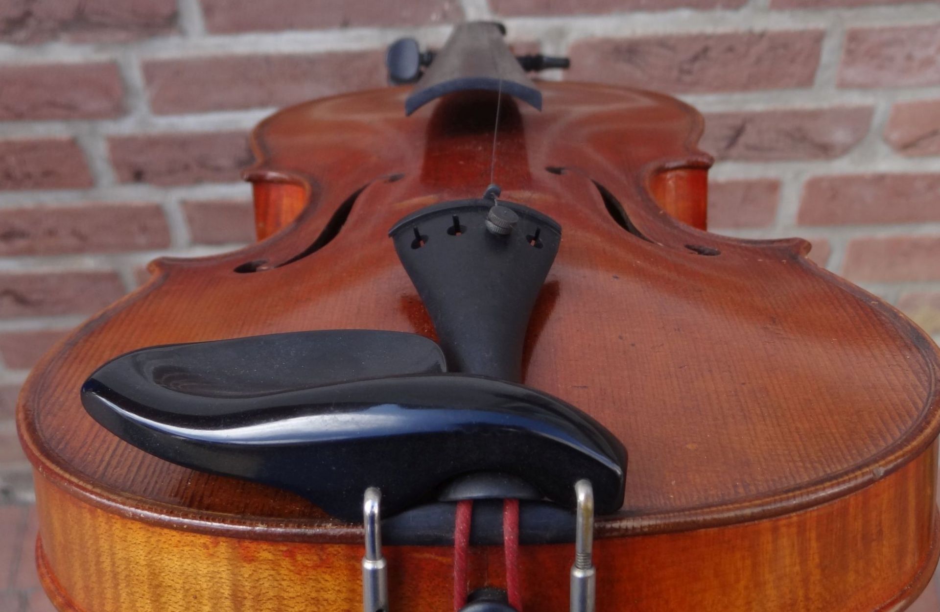 alte Geige mit Bogen in Koffer, gut erhalten, L-60 cm, - Image 8 of 10