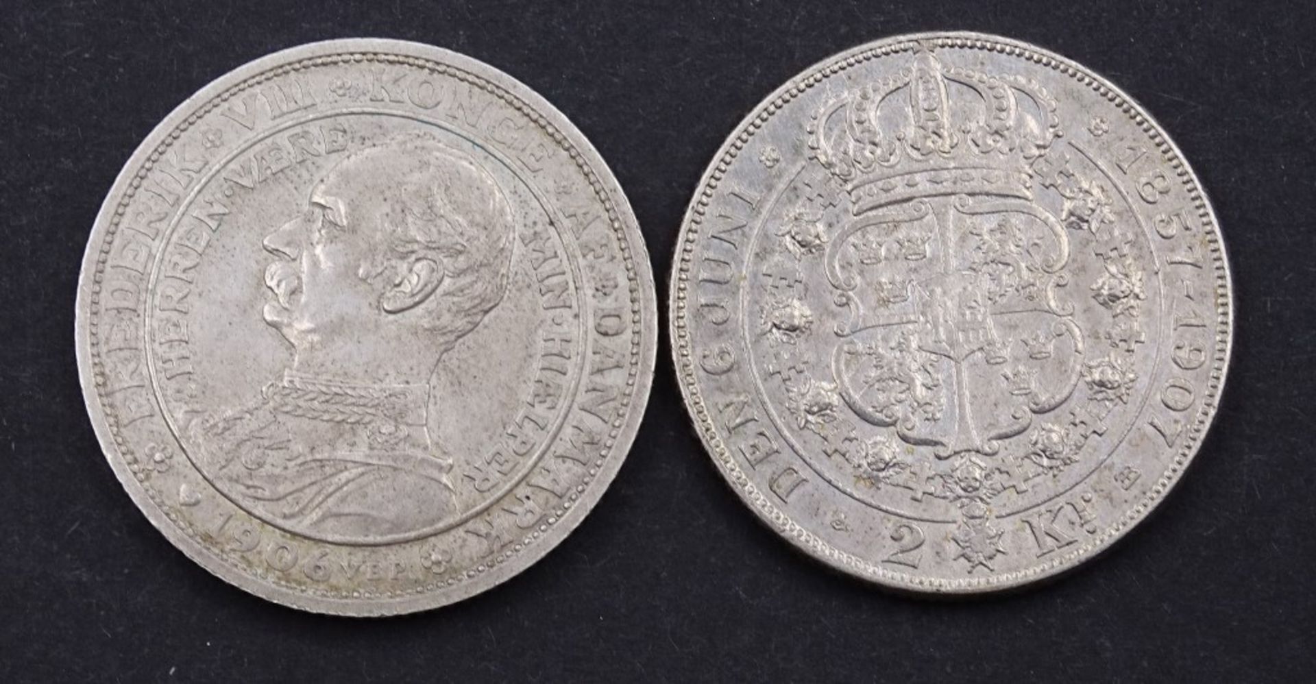 2x 2 Kroner Dänemark 1906/190 - Bild 2 aus 2