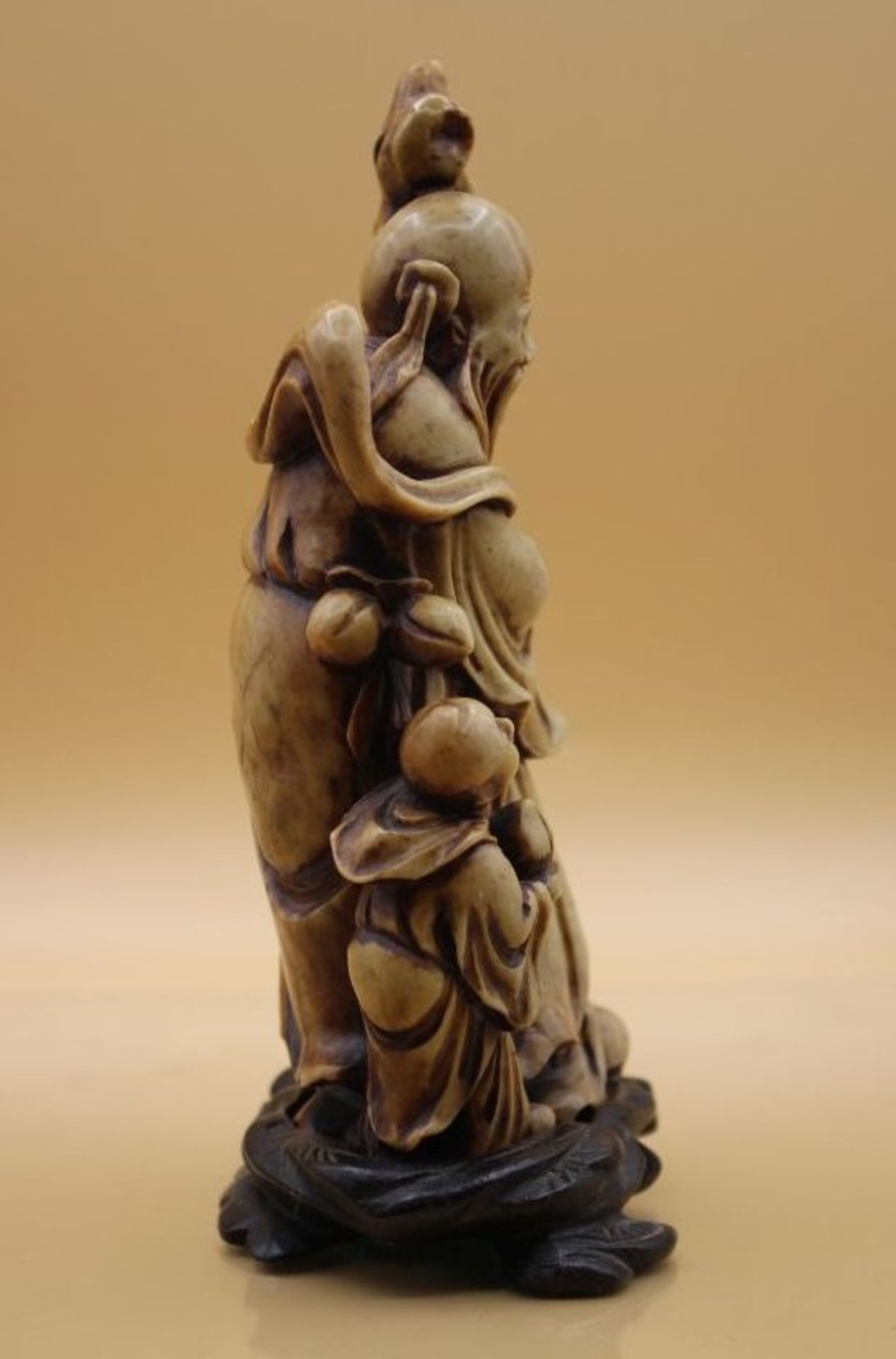 Specksteinschnitzerei, Gelehrter mit Knaben, China, H-16cm. - Image 4 of 5