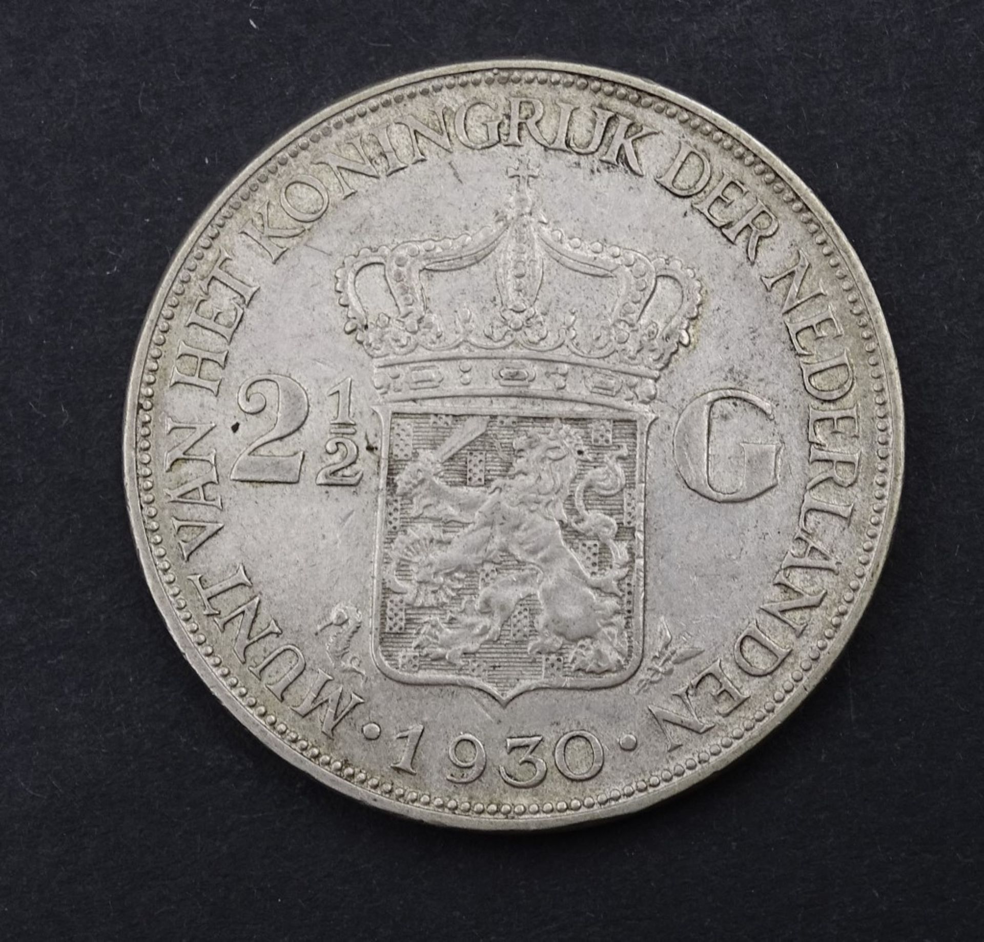 2 1/2 Gulden 1930 Niederlande Wilhelmina I, Silber