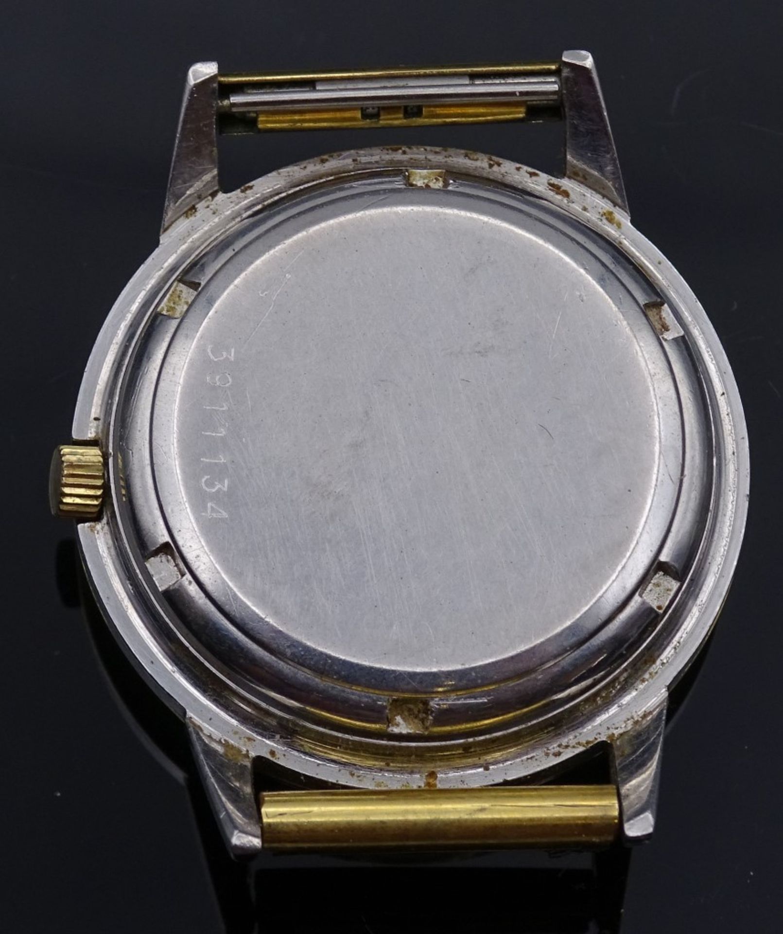Armbanduhr "Eterna Matic",Werk läuft,Stahl/Gold 14K,d-34,7mm - Bild 2 aus 3