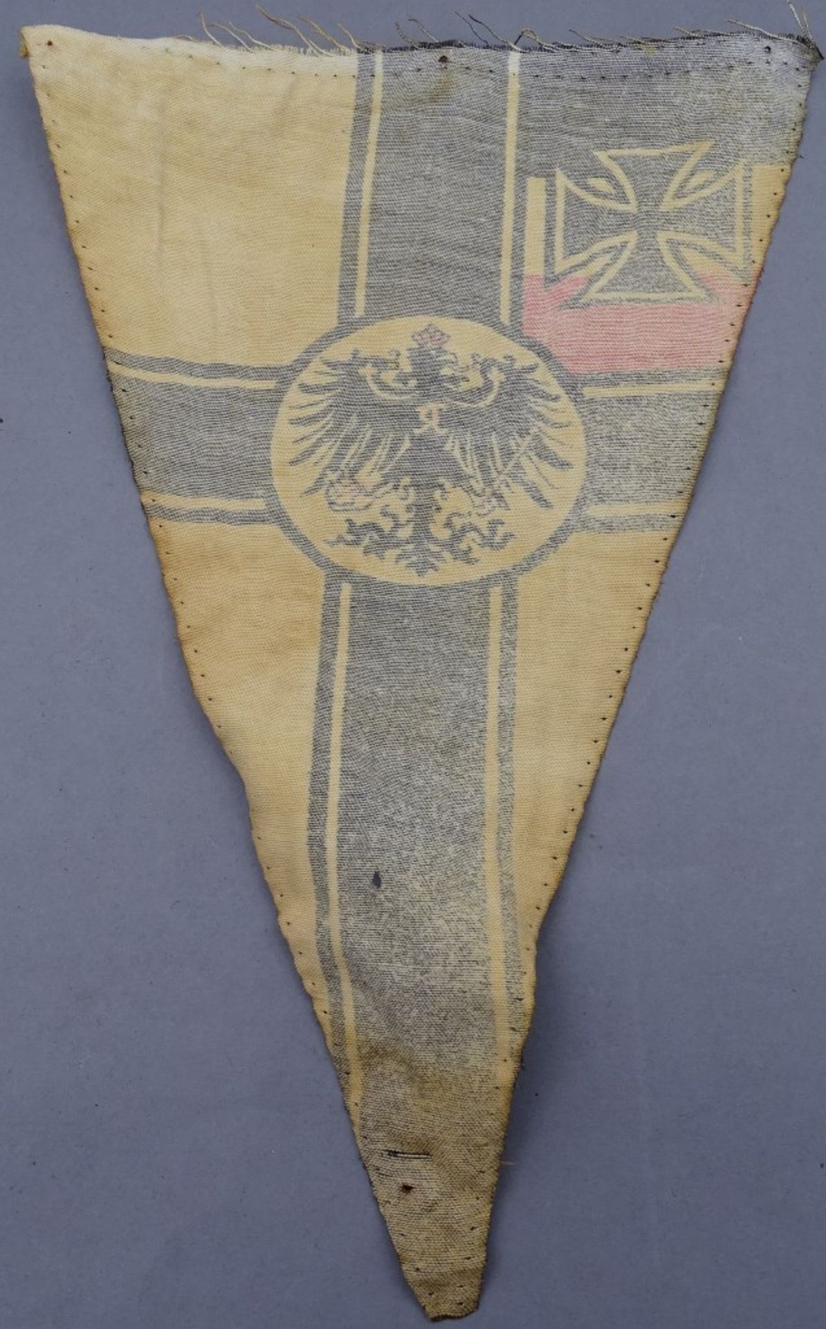 kaiserl. Marine-Wimpel, Alters-u. Gebrauchsspuren, 22x15 cm - Bild 2 aus 2