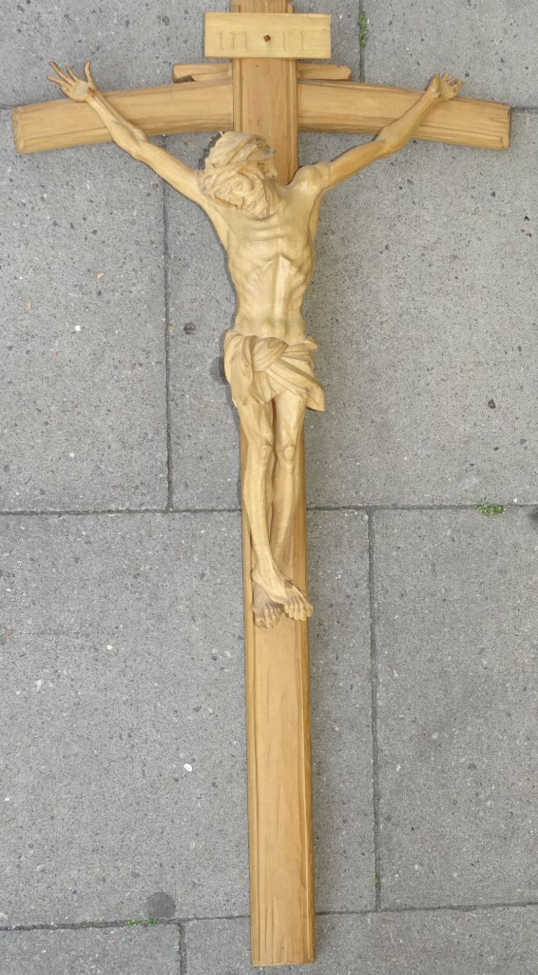 Großes Kruzifix aus Holz,Finger beschädigt,L-82 - Image 3 of 4