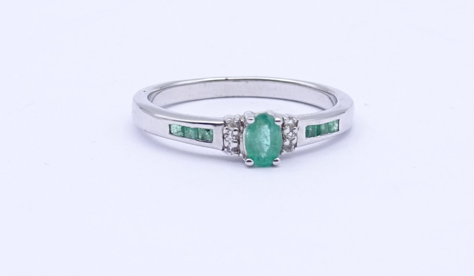 Smaragd Sterling Silber Ring 925/000, 3,4gr., RG 66""""